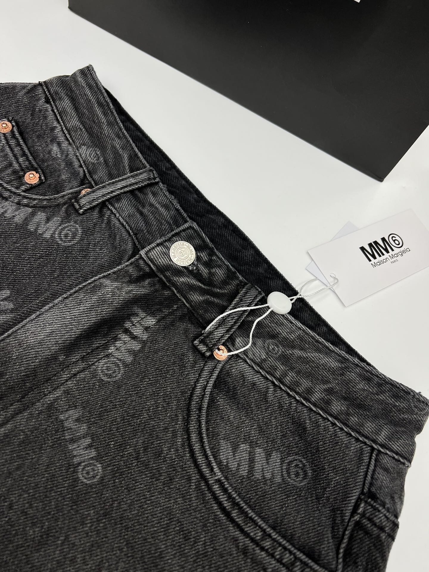 MM6 front and back gradient full print trousers