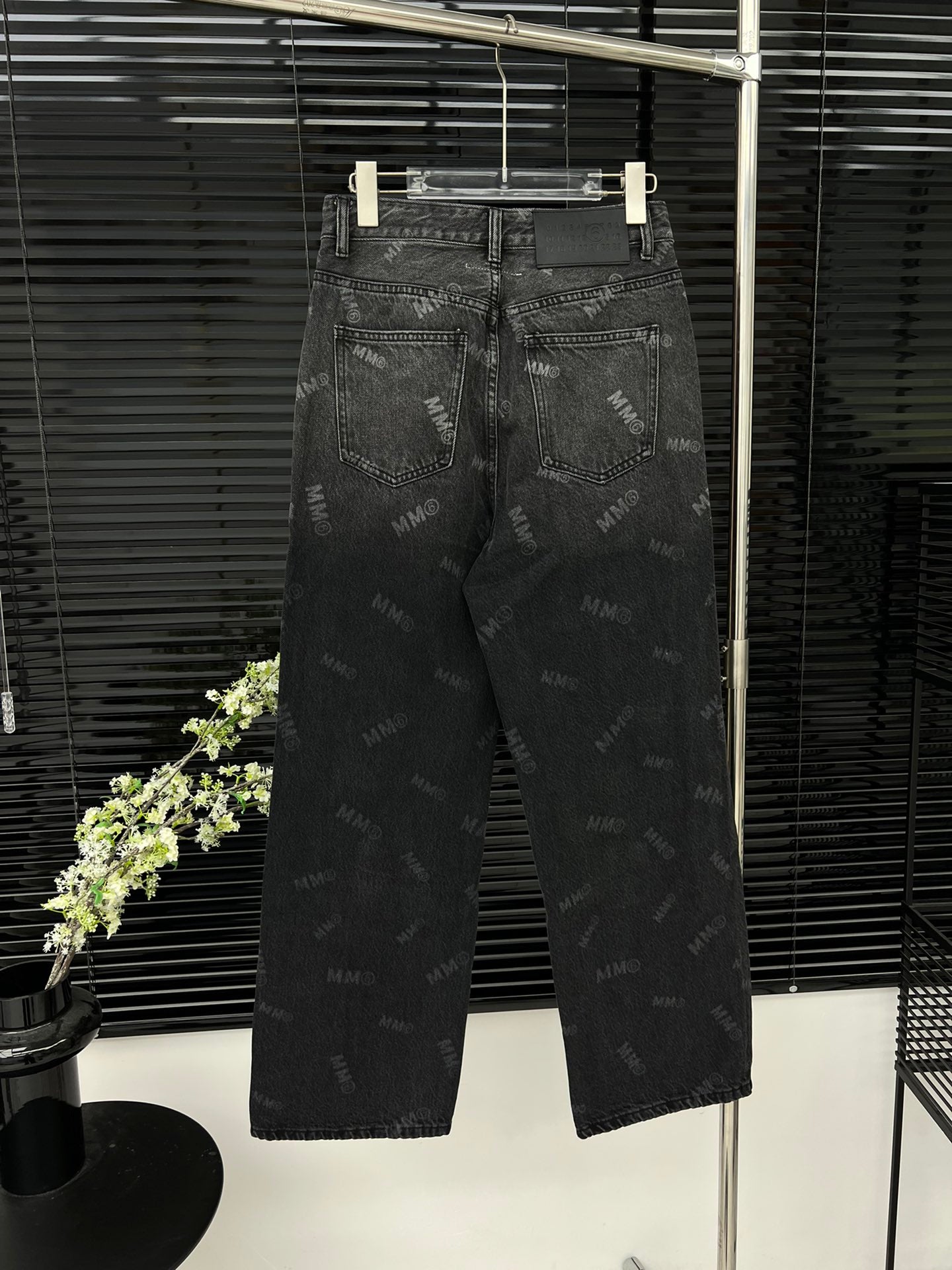 MM6 front and back gradient full print trousers