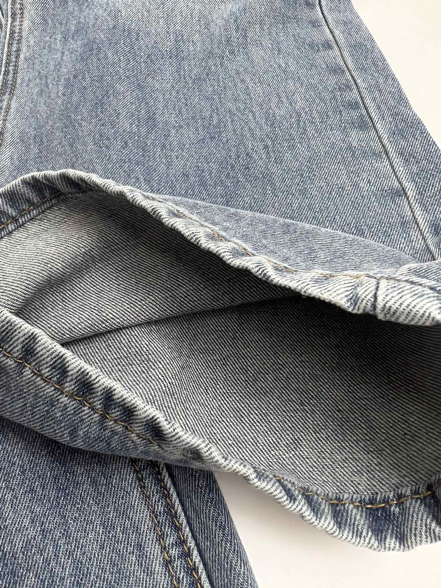 Mm6 waist buckle age-reducing overalls denim trousers