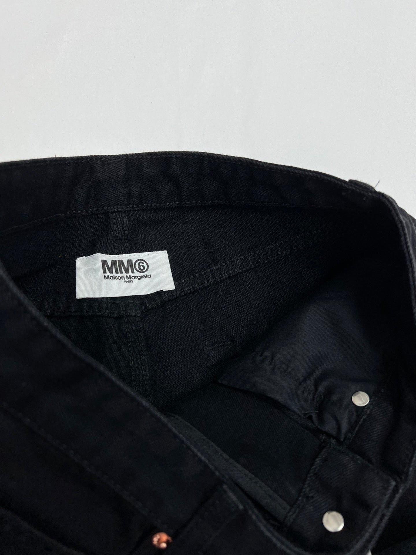 MM6 side printed letter patchwork trousers