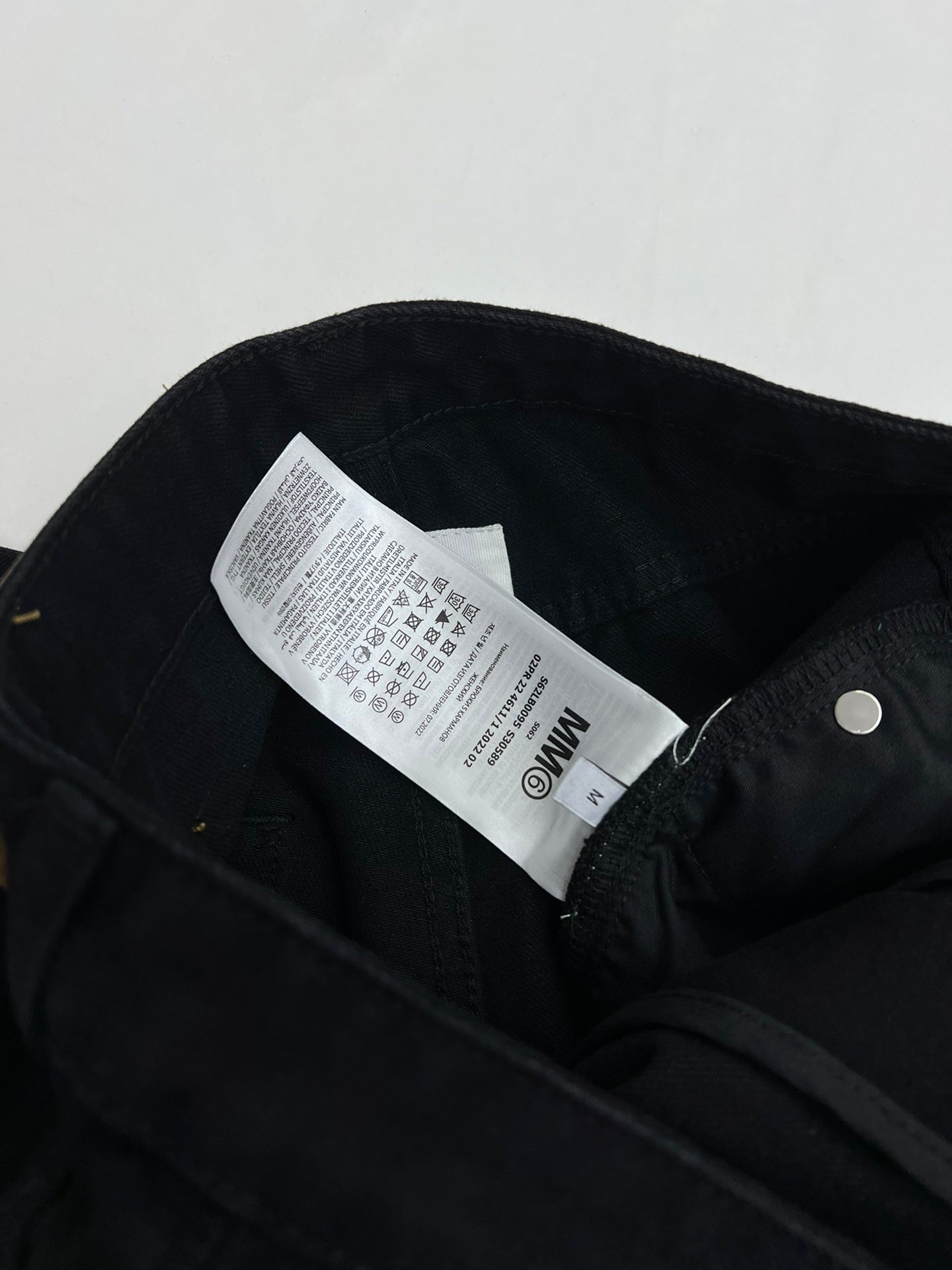 MM6 side printed letter patchwork trousers