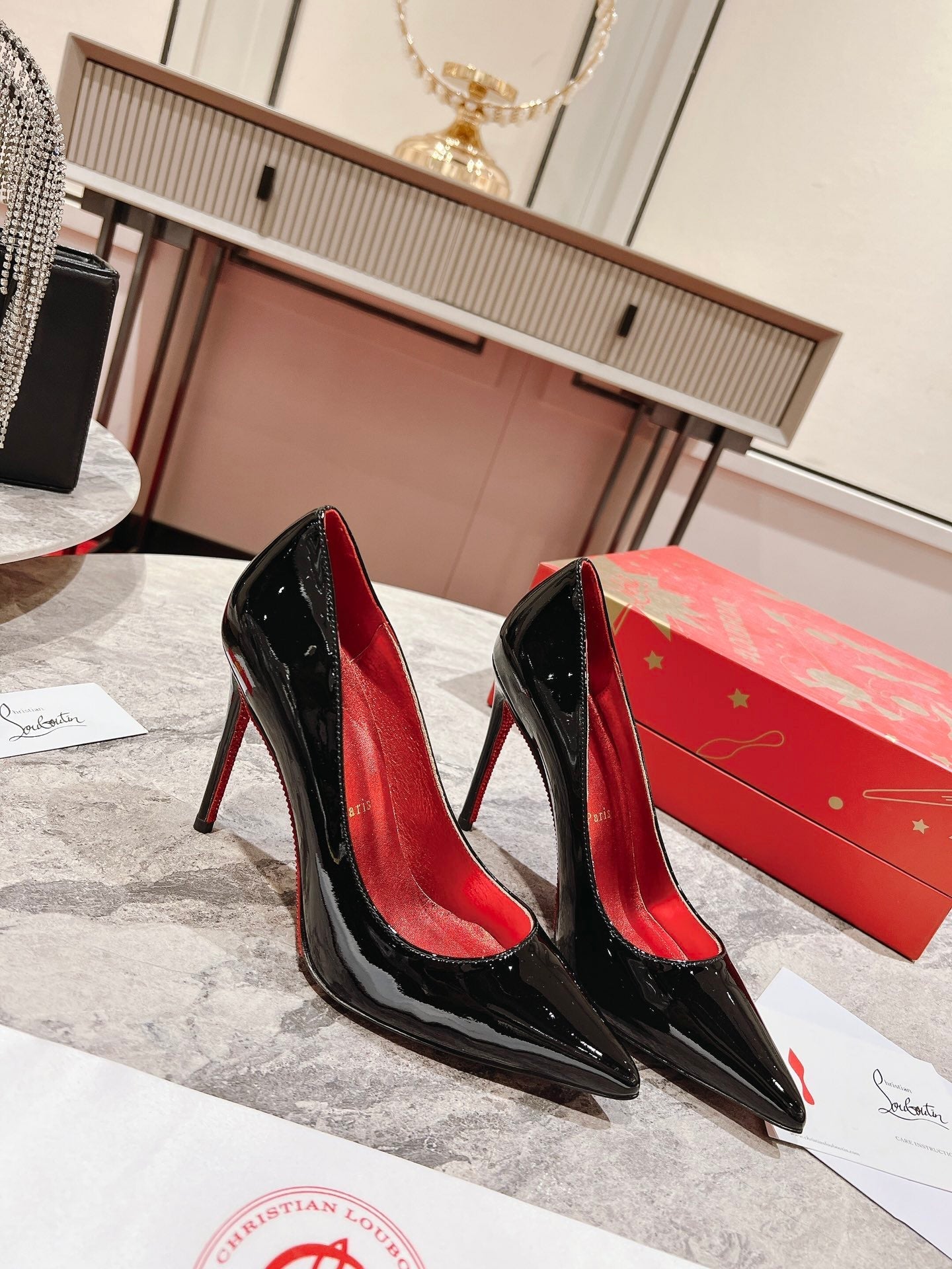 Christia** Loubout** diamond-soled high heels