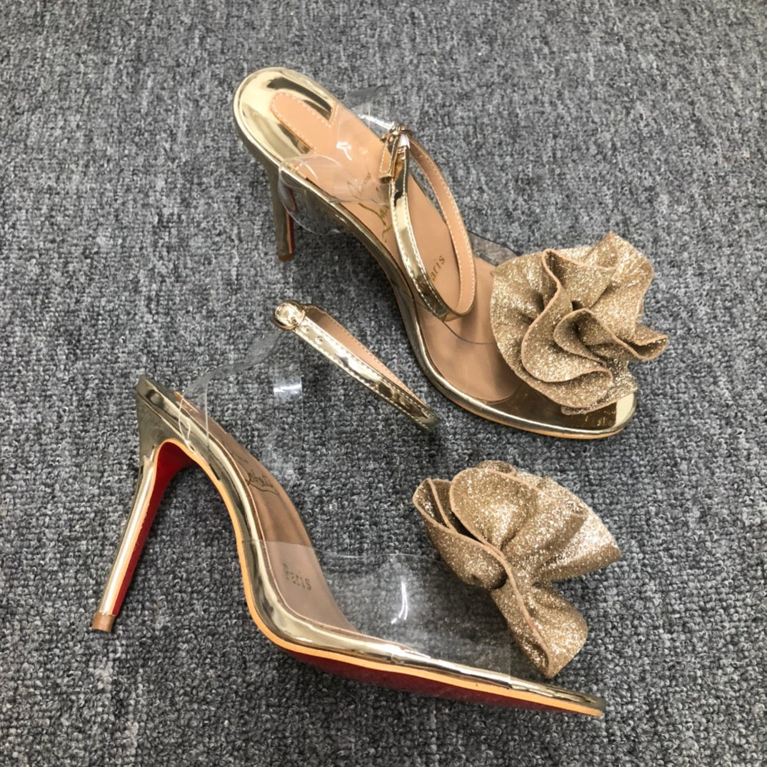 Christia** Loubout** flower high heels