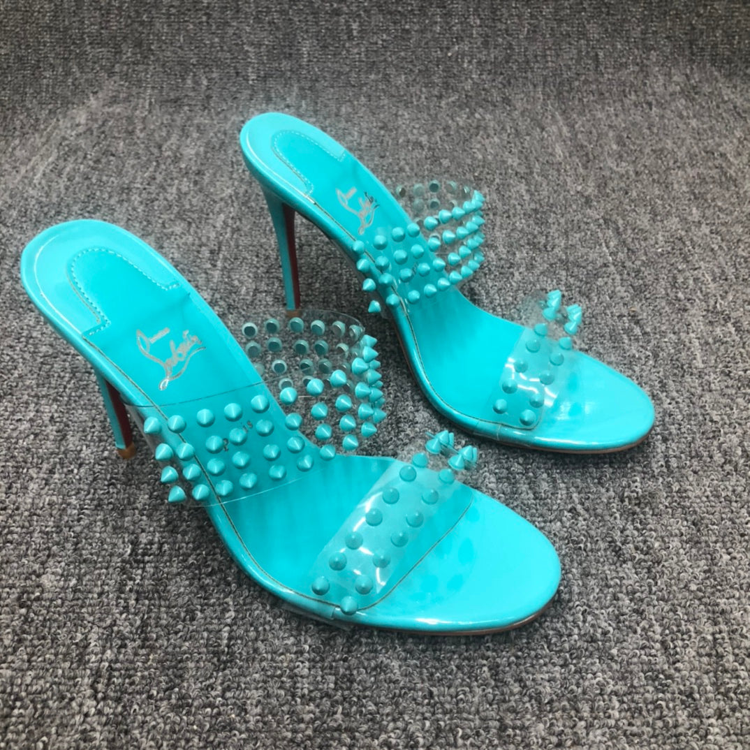 Christia** Loubout** new high-heeled sandals with rivets
