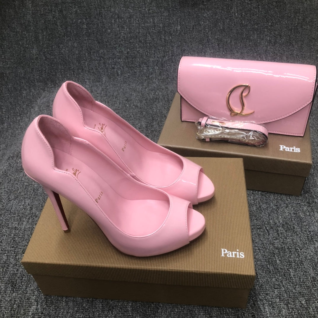 Christia** Loubout** new pink high heels