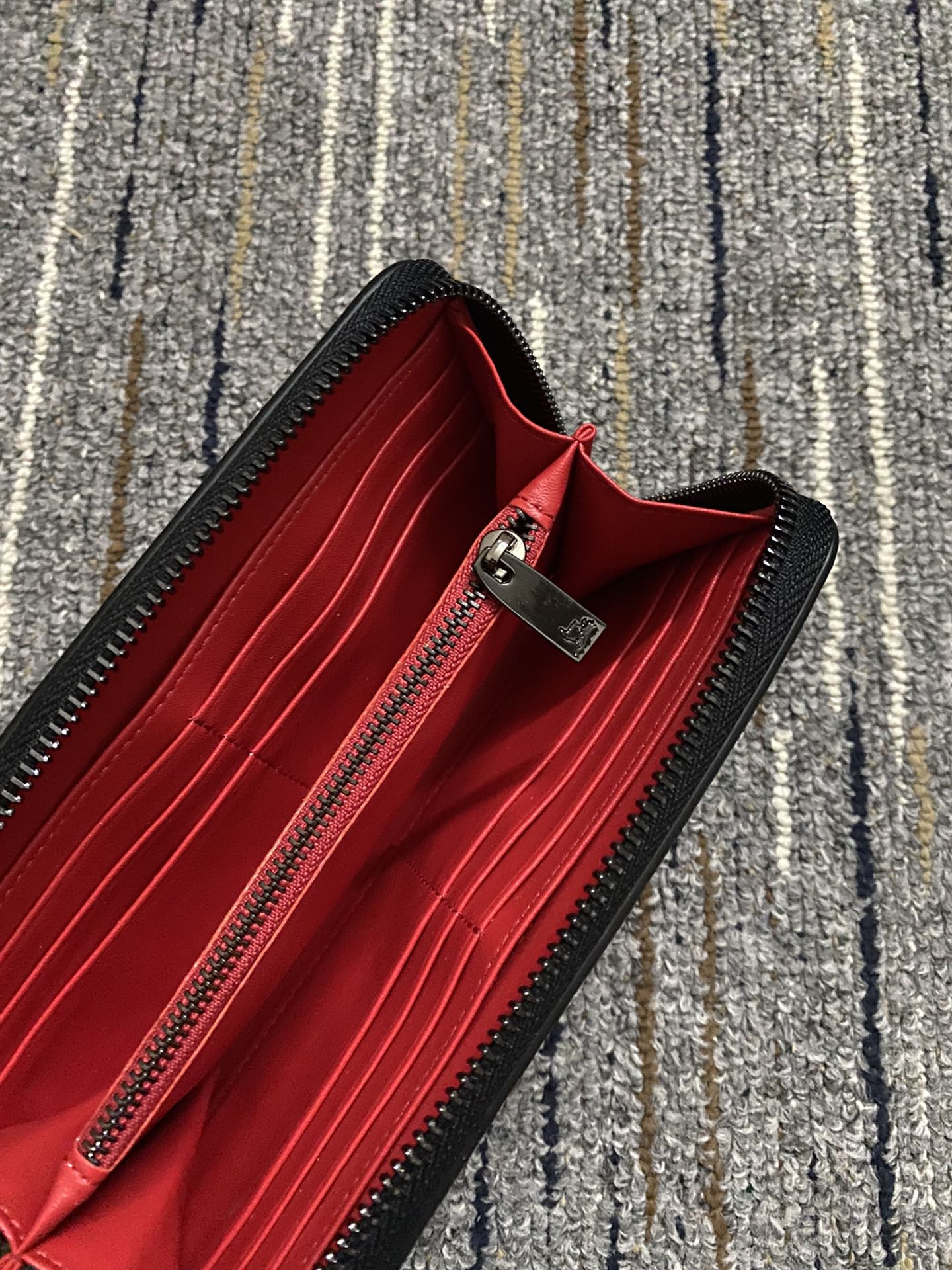 Christi** Loubout** Red Zip Around Wallet