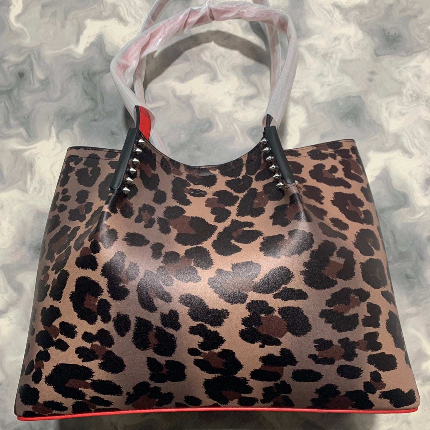 Christi** Loubout** Leopard print handbag
