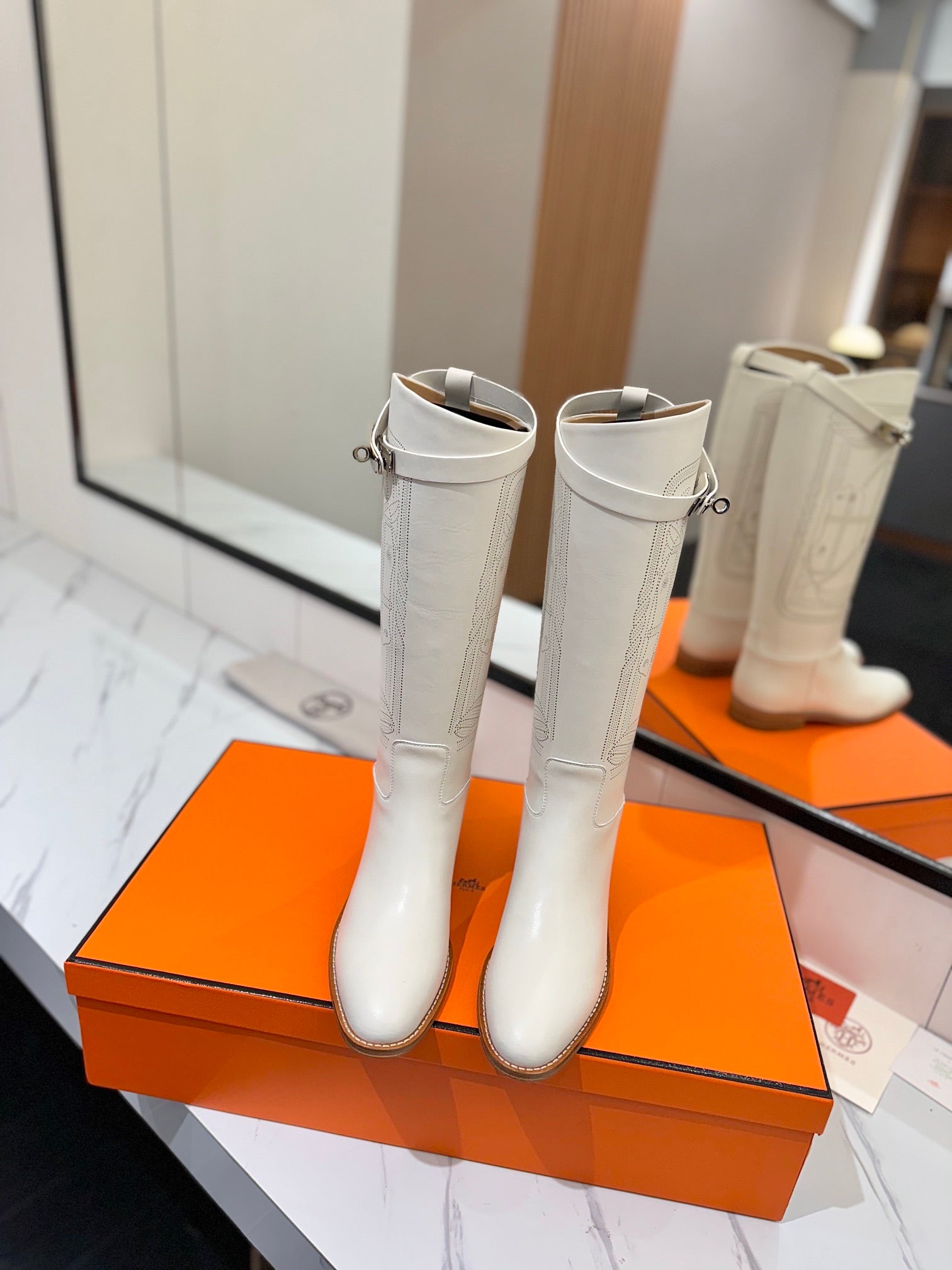 Herme* high-end hot girl kelly jumping knight boots top quality craftsmanship VIP 1:1