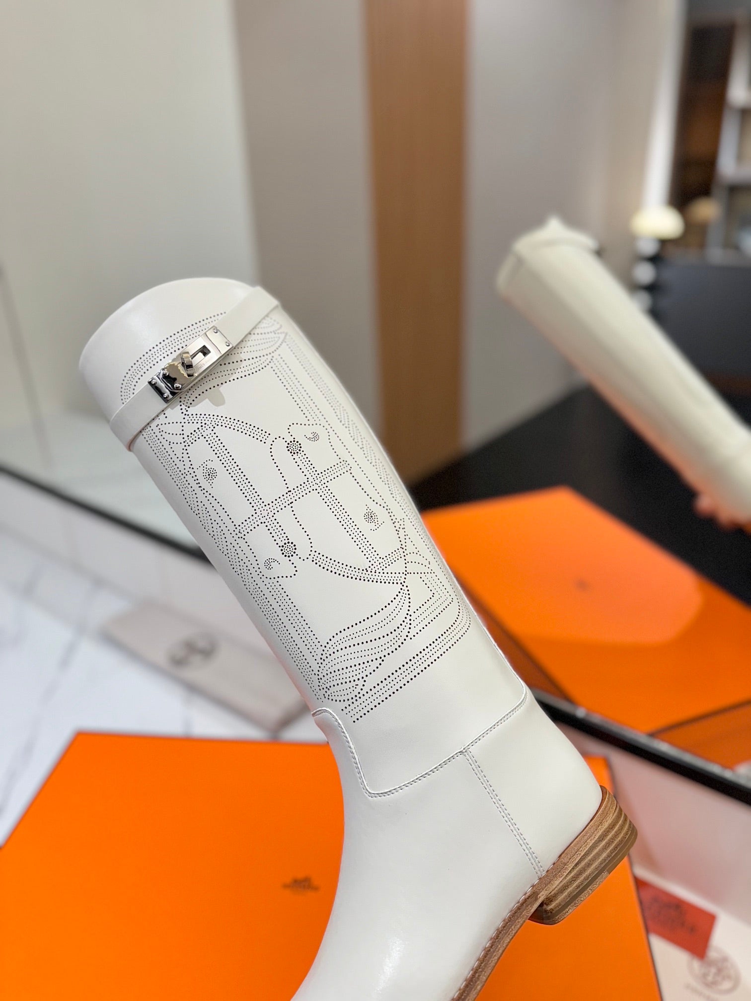 Herme* high-end hot girl kelly jumping knight boots top quality craftsmanship VIP 1:1