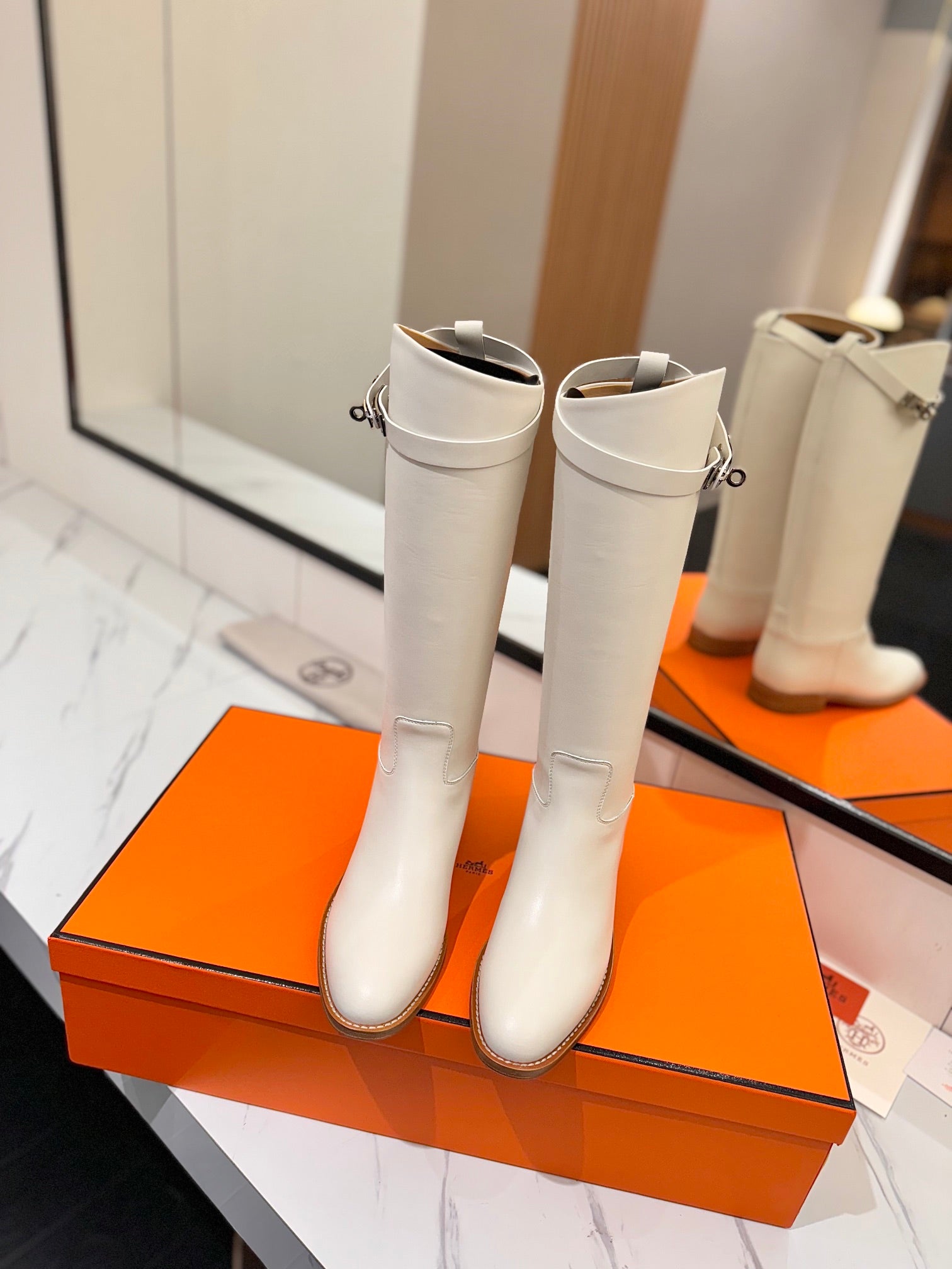 Herme* high-end hot girl kelly jumping knight boots top quality craftsmanship VIP 1:1