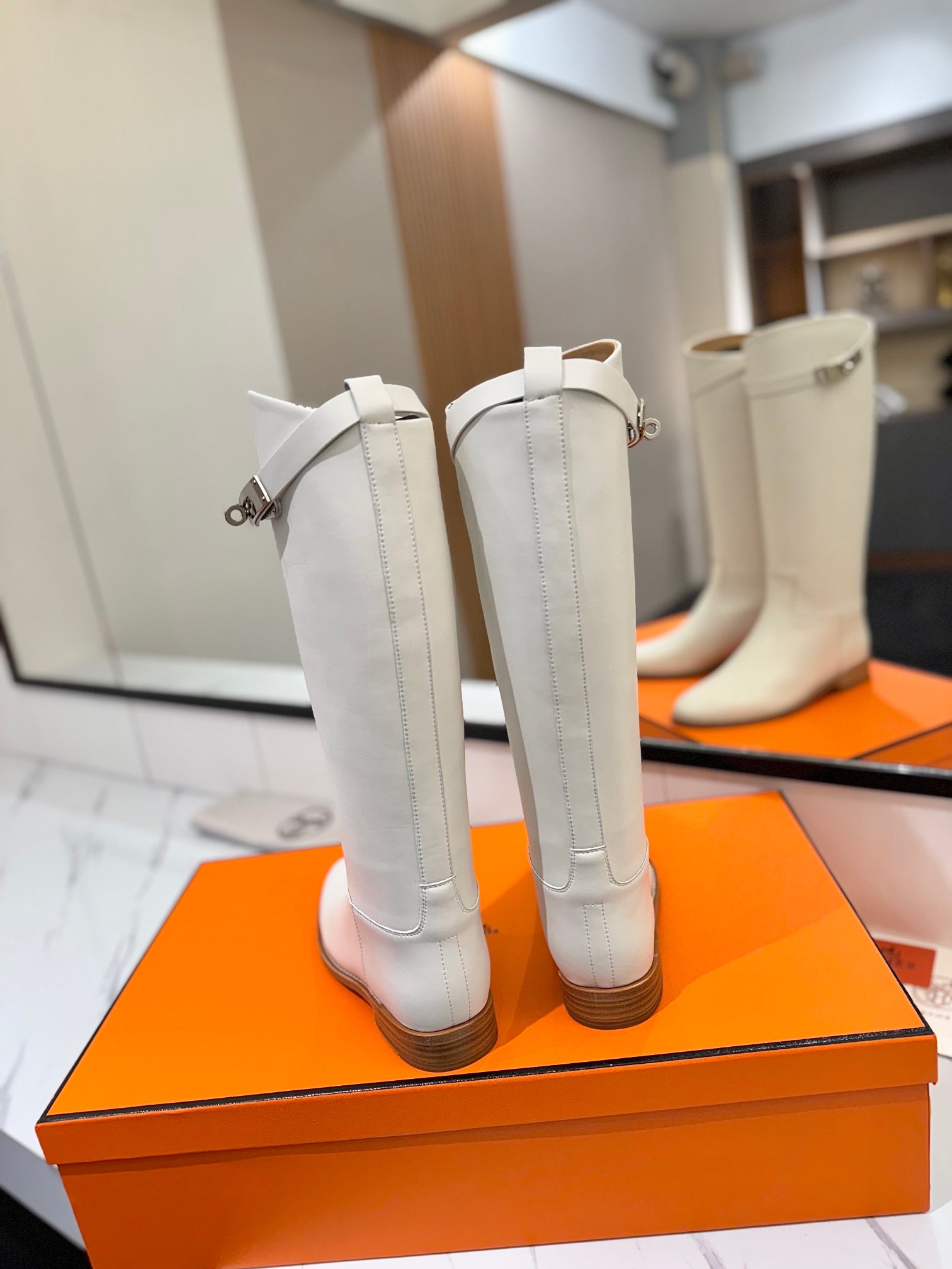 Herme* high-end hot girl kelly jumping knight boots top quality craftsmanship VIP 1:1