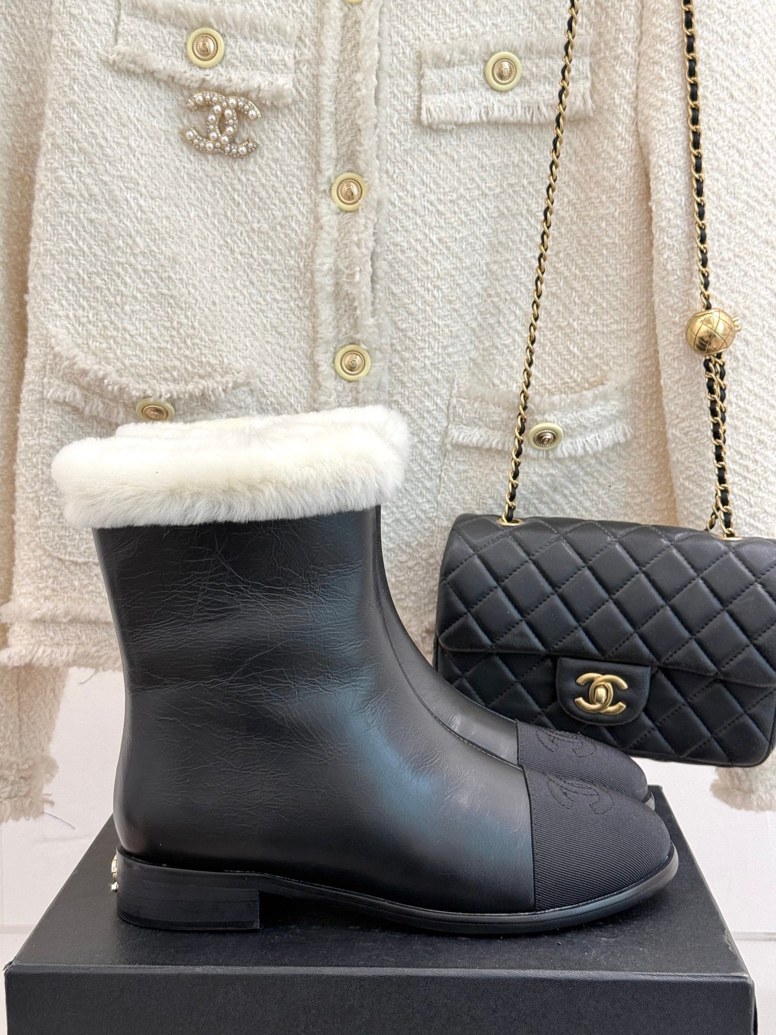 CHANE*｜Chanel classic autumn and winter double C color matching snow boots VIP 1:1
