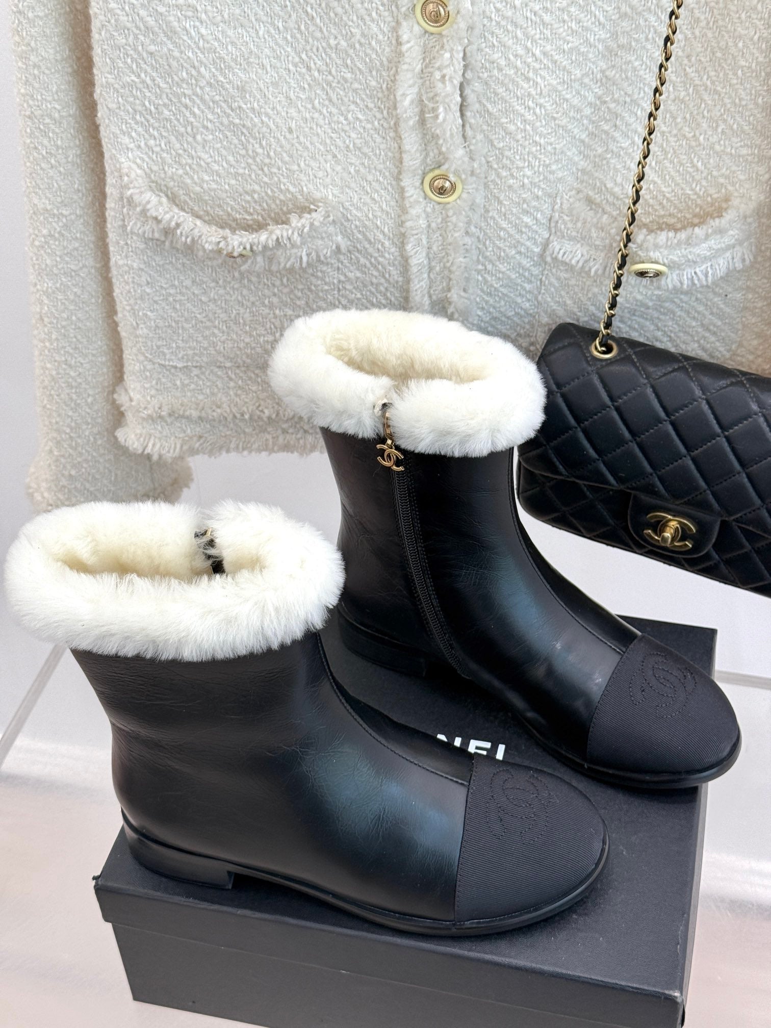 CHANE*｜Chanel classic autumn and winter double C color matching snow boots VIP 1:1