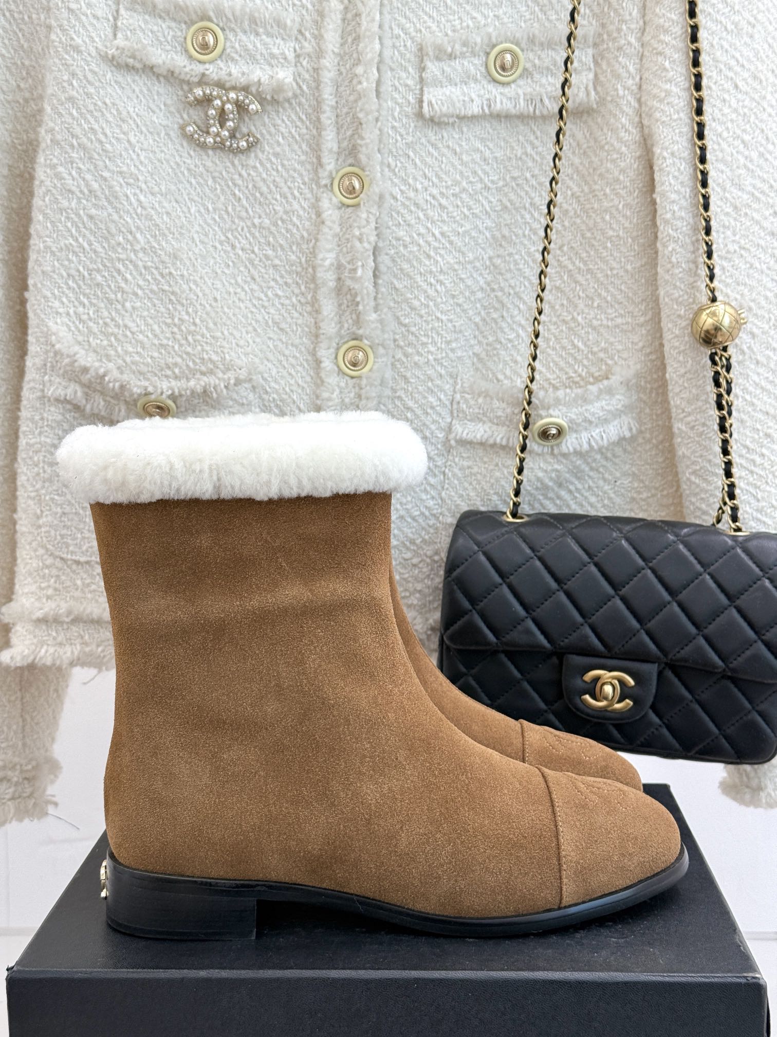 CHANE*｜Chanel classic autumn and winter double C color matching snow boots VIP 1:1