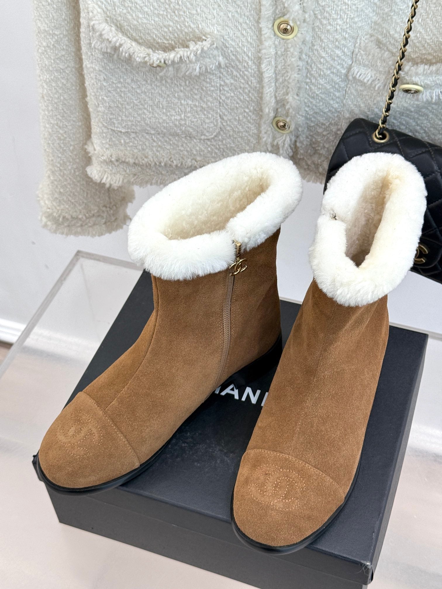 CHANE*｜Chanel classic autumn and winter double C color matching snow boots VIP 1:1