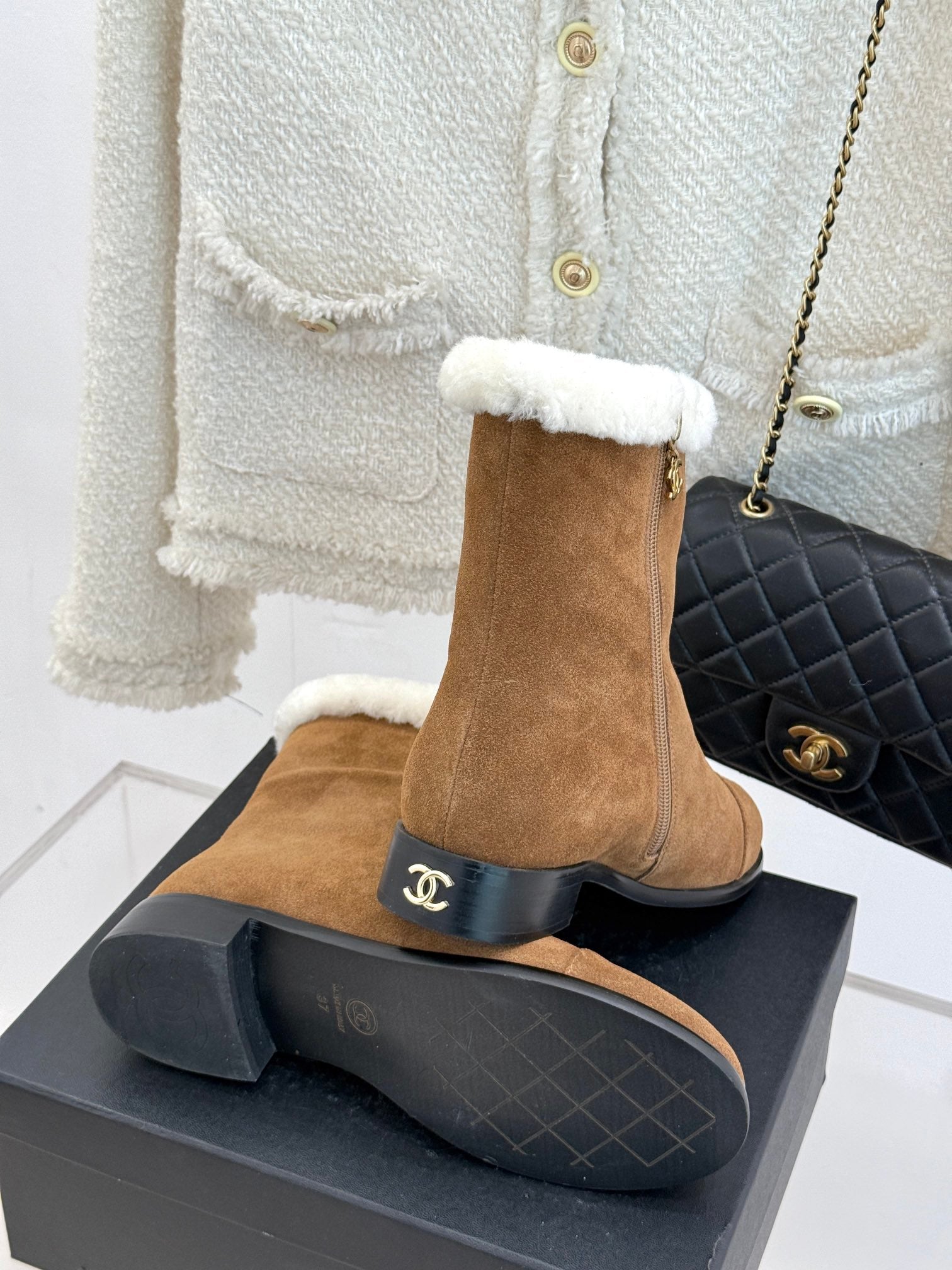 CHANE*｜Chanel classic autumn and winter double C color matching snow boots VIP 1:1