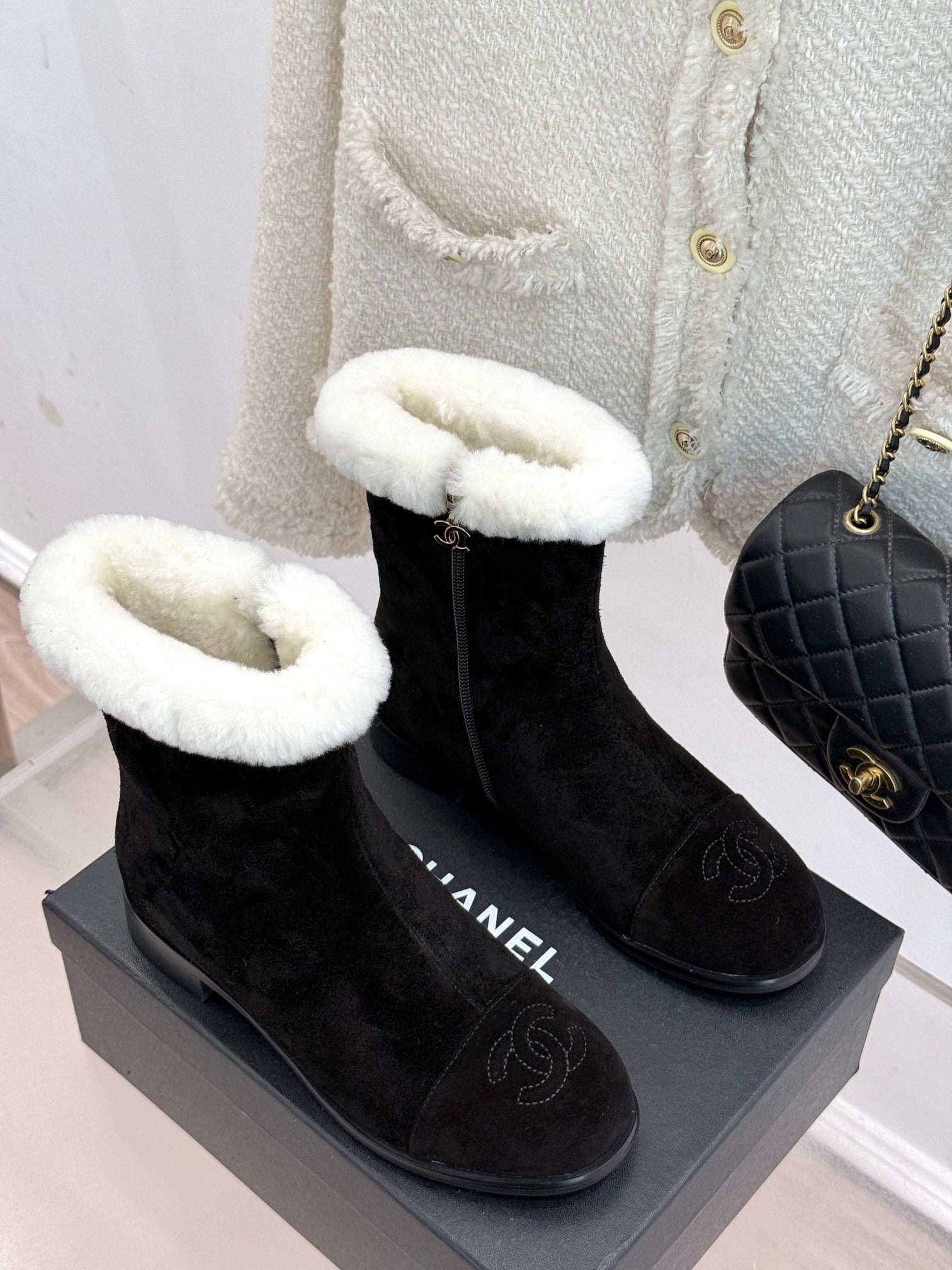 CHANE*｜Chanel classic autumn and winter double C color matching snow boots VIP 1:1