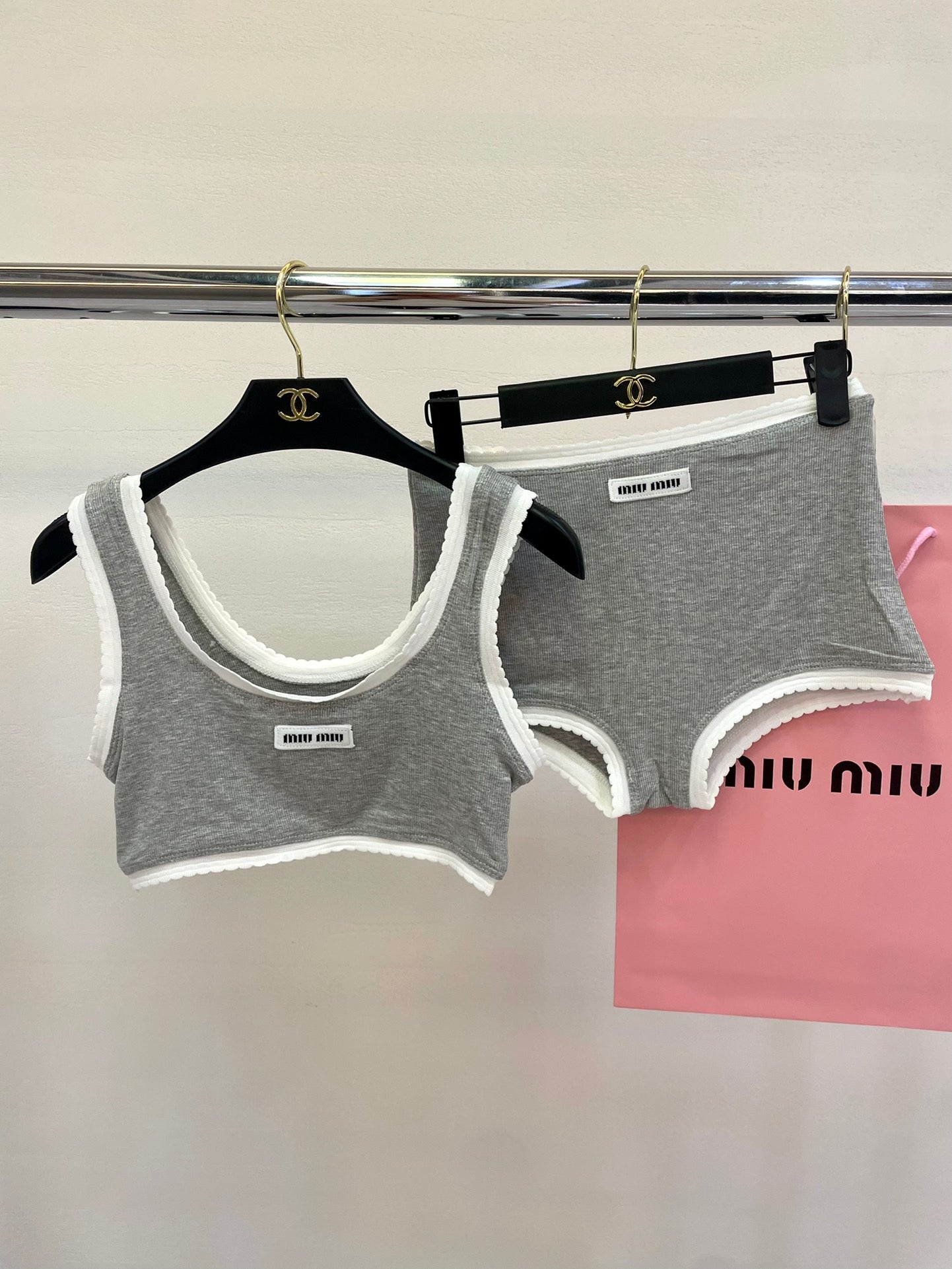New stylish two-piece swimsuit with an elegant and sophisticated design.
