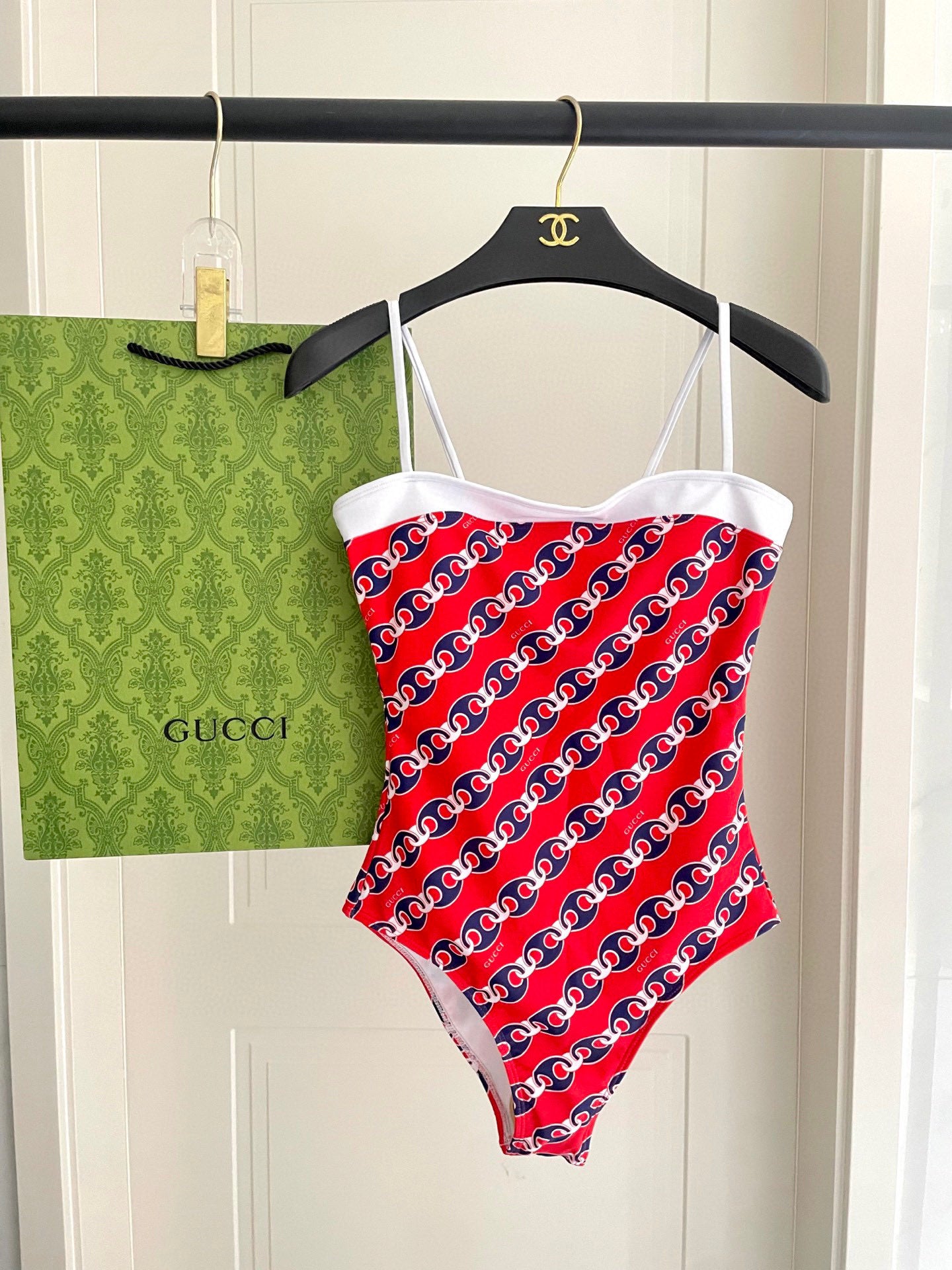 New backless, color-blocked one-piece swimsuit