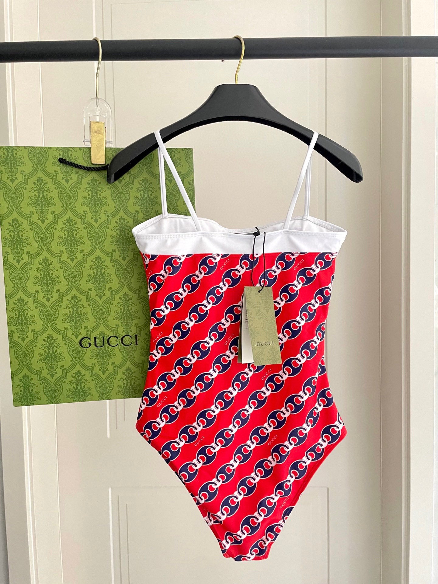 New backless, color-blocked one-piece swimsuit