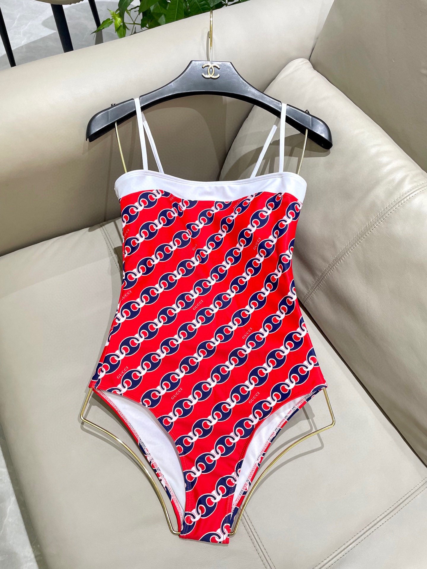 New backless, color-blocked one-piece swimsuit