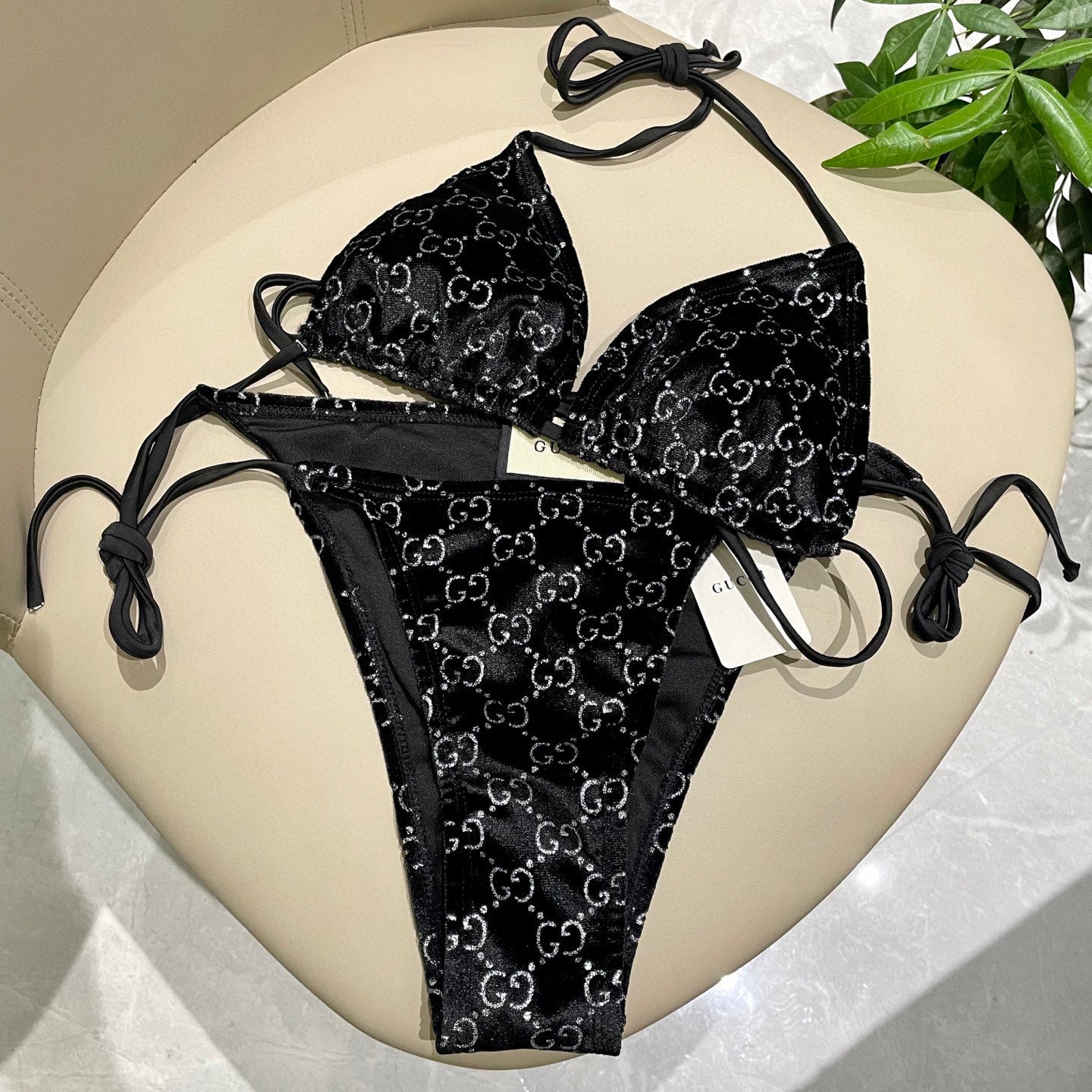 Velvet split bikini