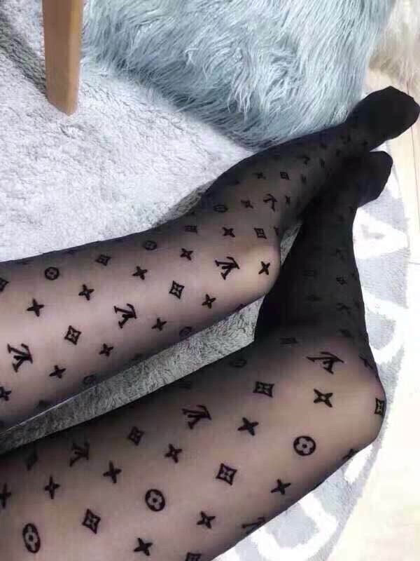 LV flocked one-piece tights