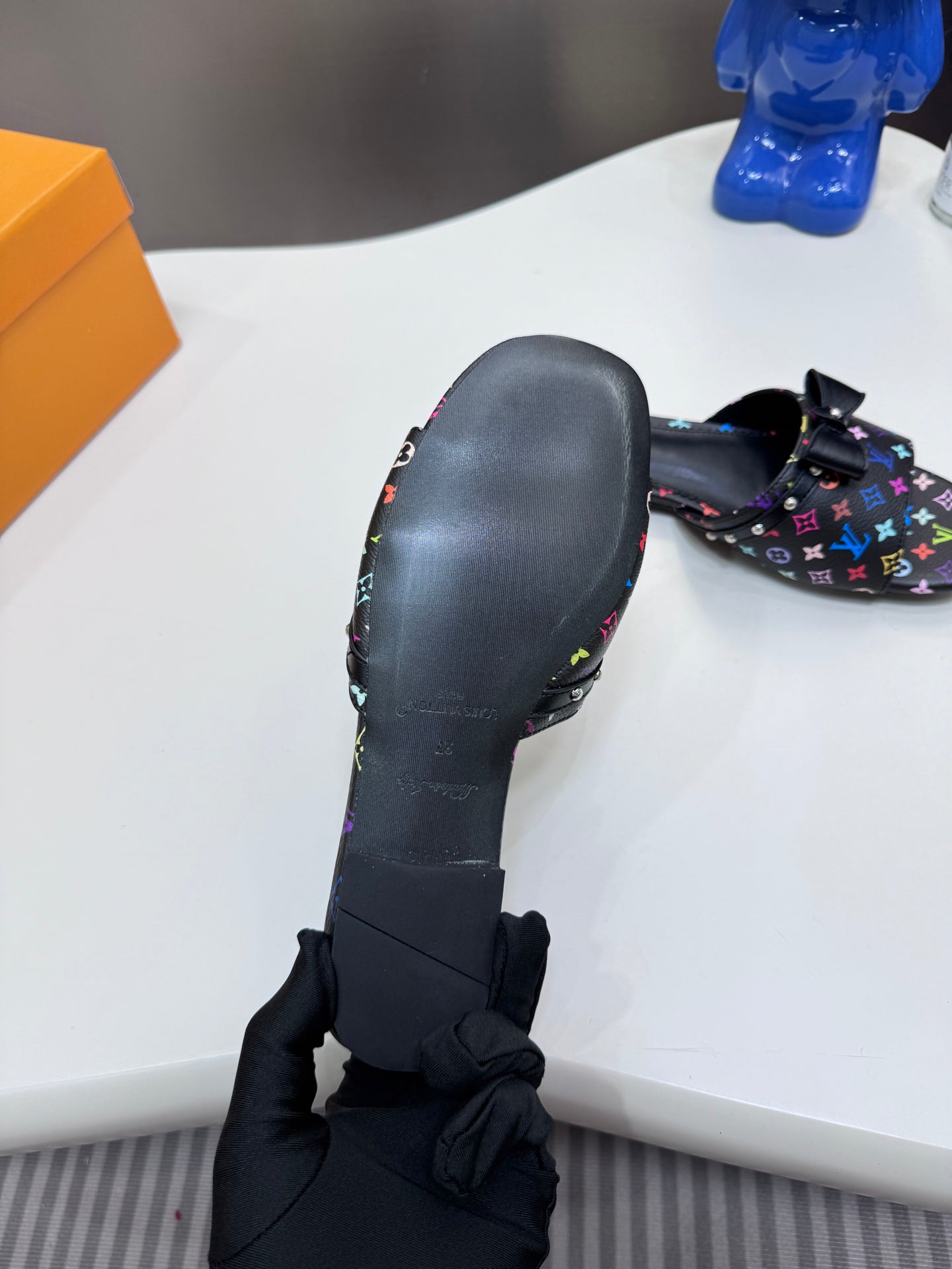 Takashi Murakami collaboration sandals/slides with bow detail