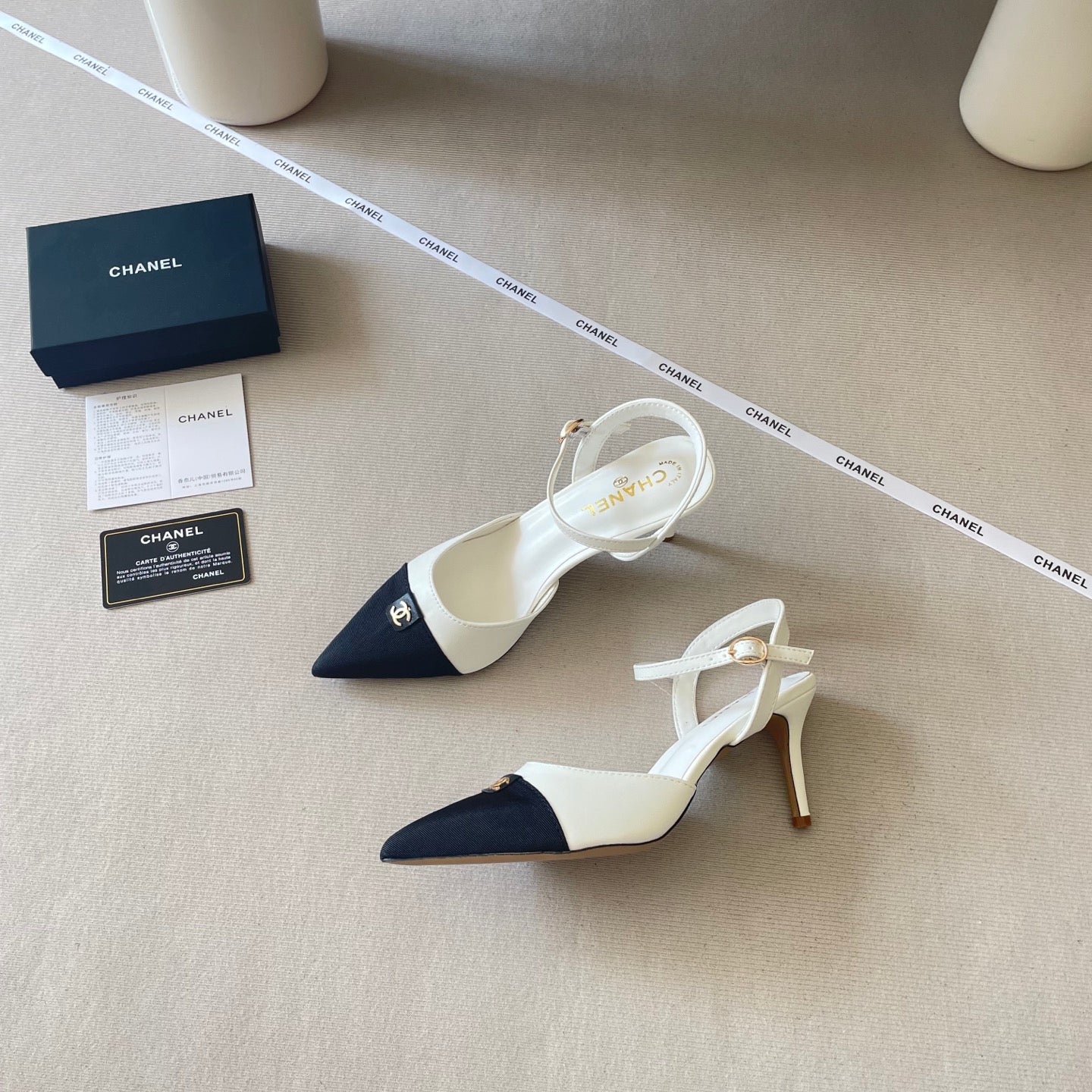 Pointed-toe, color-blocked high-heeled sandals