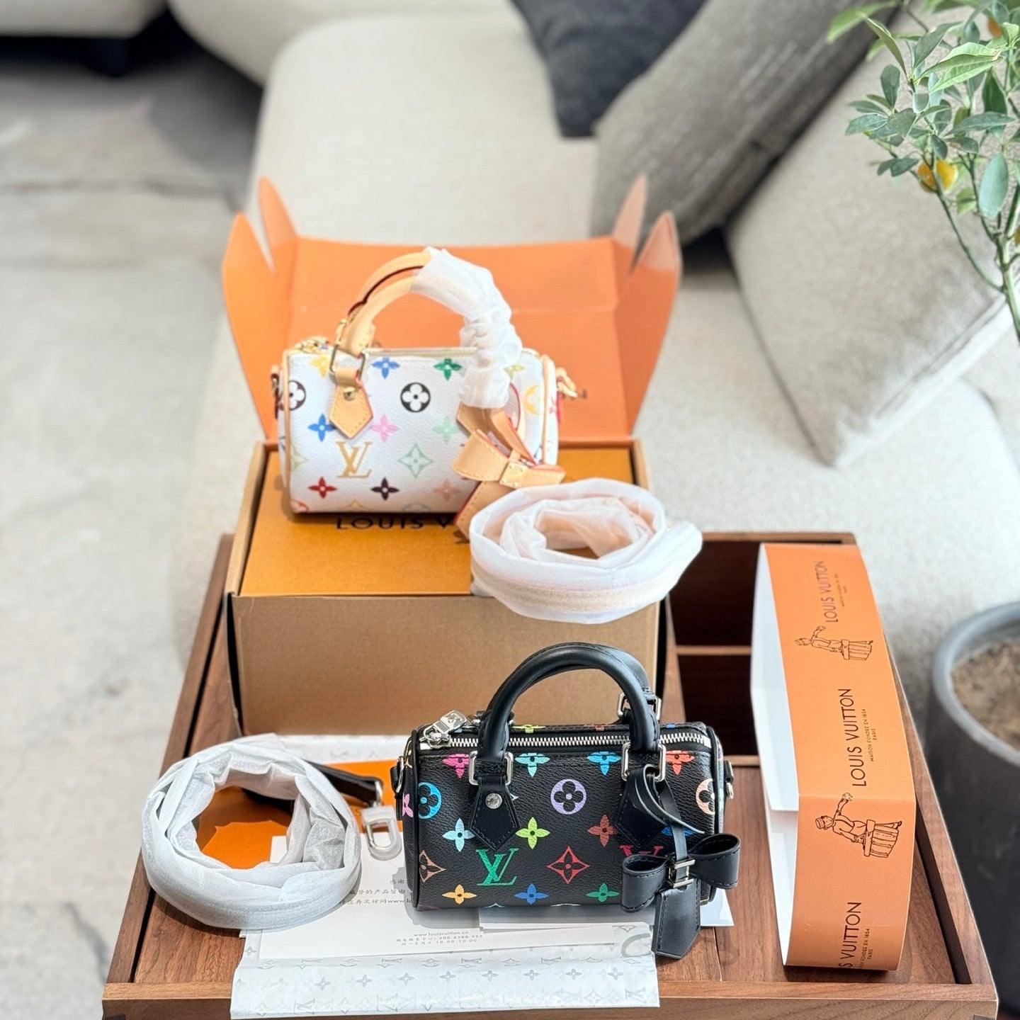The Louis Vuitton and Takashi Murakami collaboration in black multicolor.
