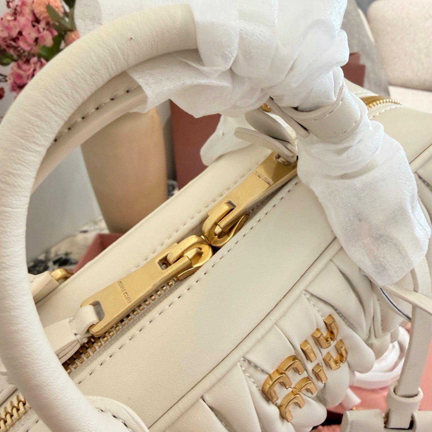 Miu Miu Arcadie Matelasse Bowling Bag
