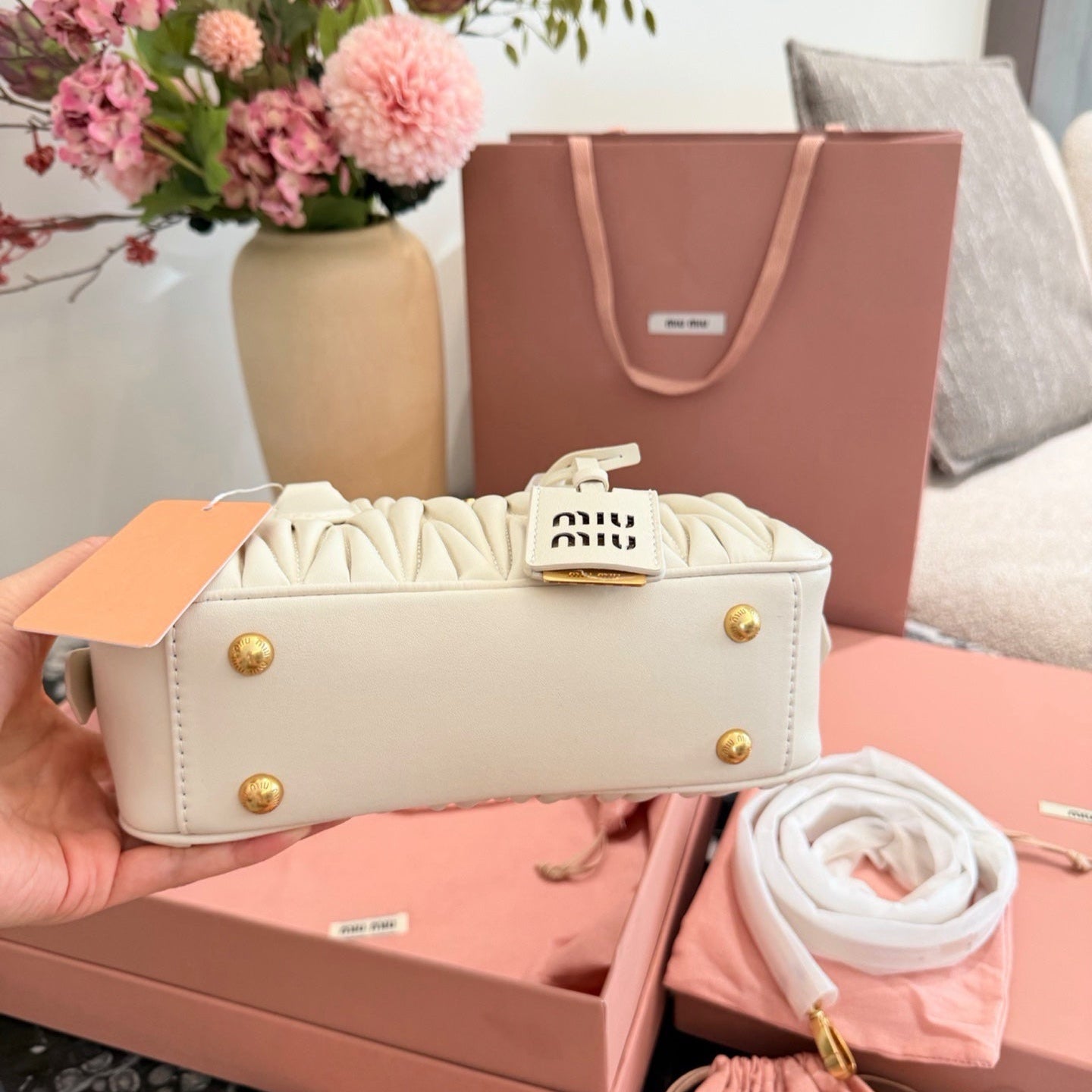 Miu Miu Arcadie Matelasse Bowling Bag