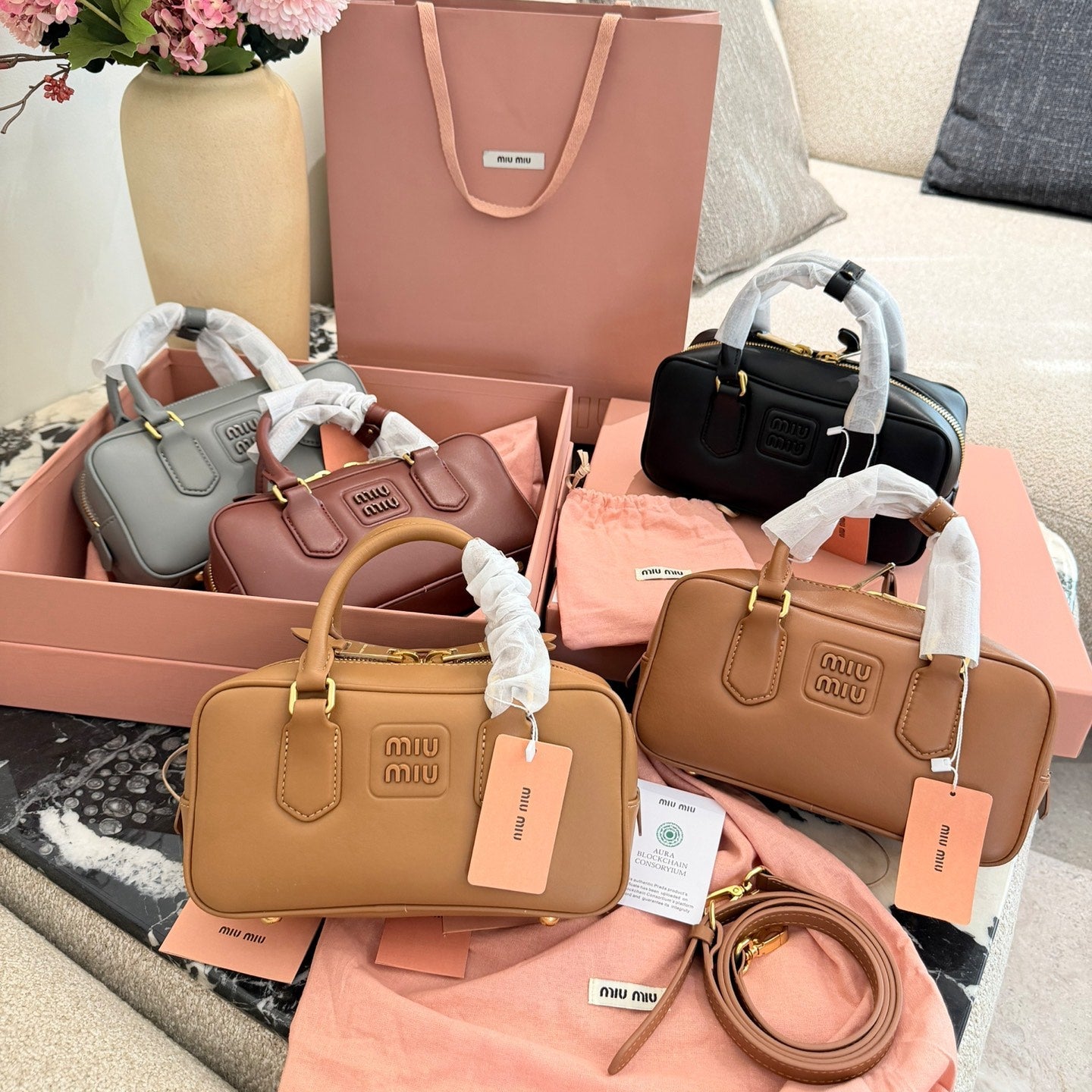 Miu Miu Arcadie Matelasse Bowling Bag