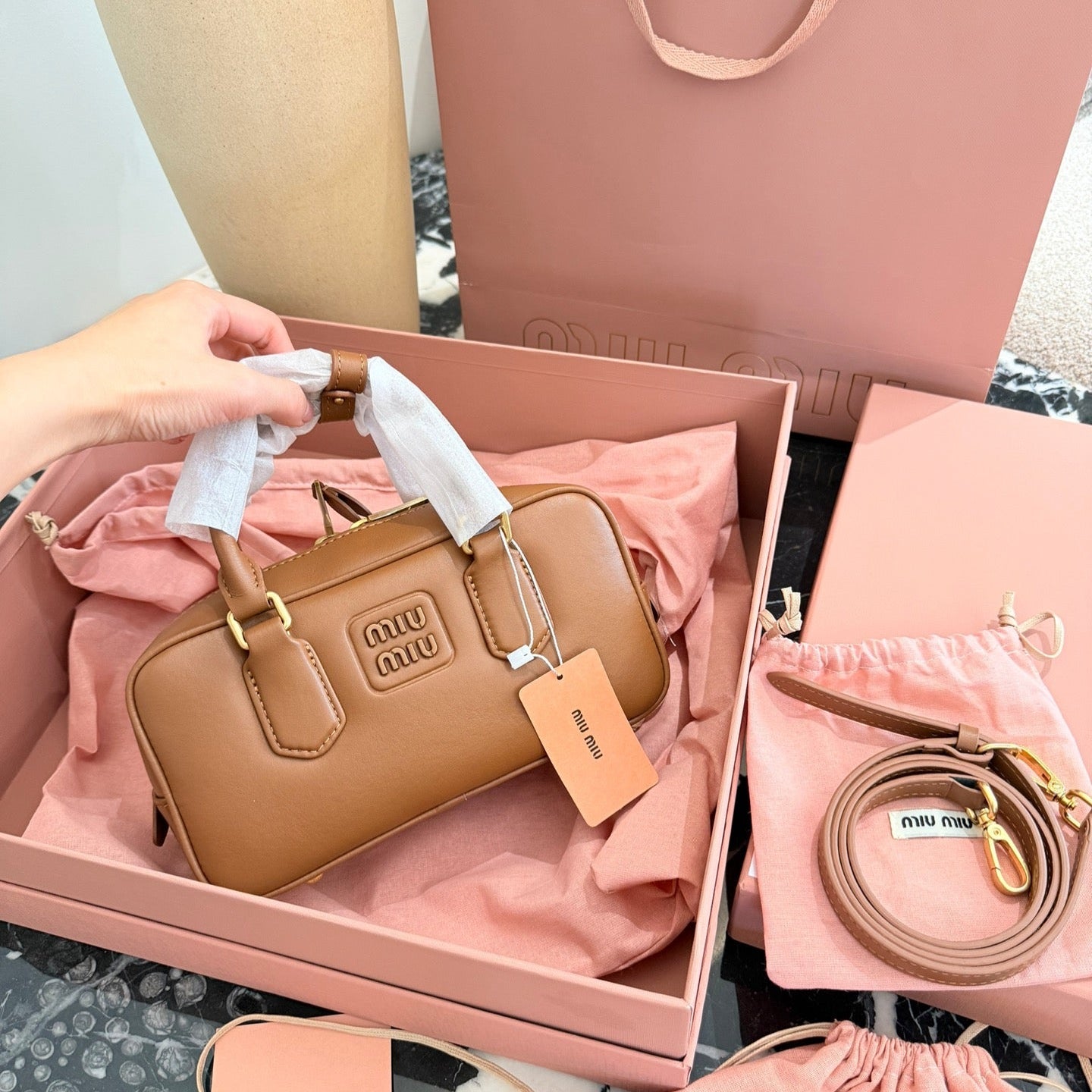 Miu Miu Arcadie Matelasse Bowling Bag