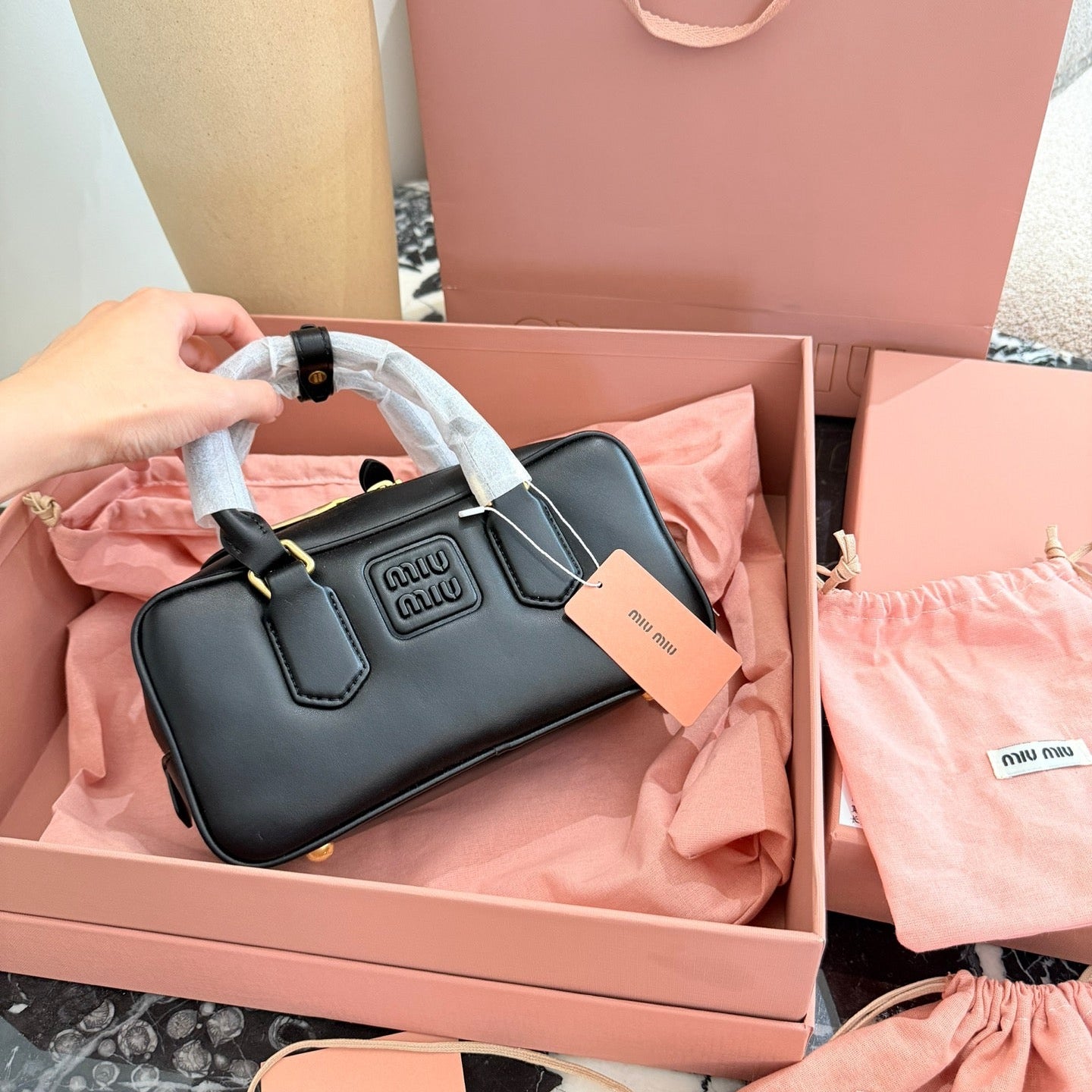 Miu Miu Arcadie Matelasse Bowling Bag