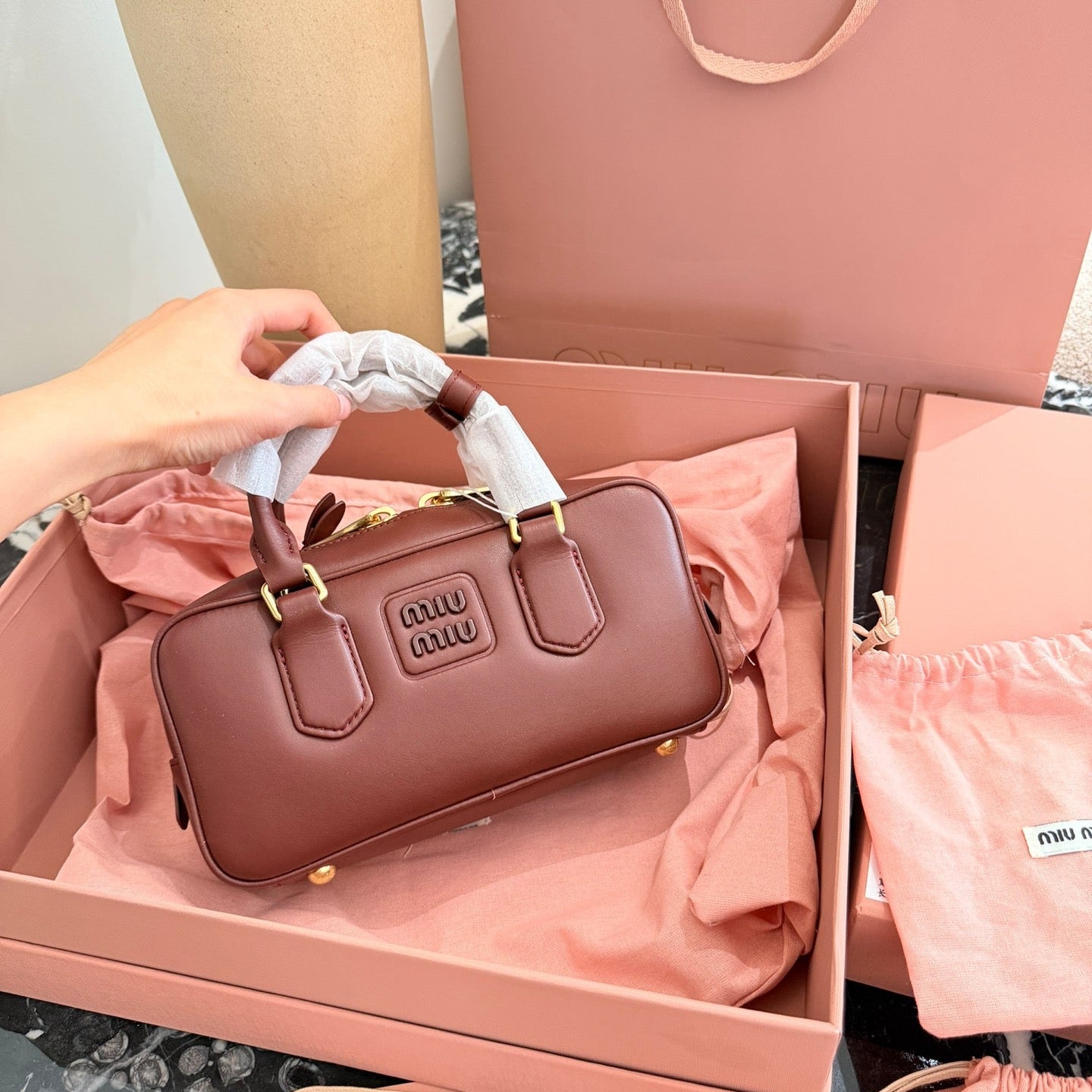 Miu Miu Arcadie Matelasse Bowling Bag