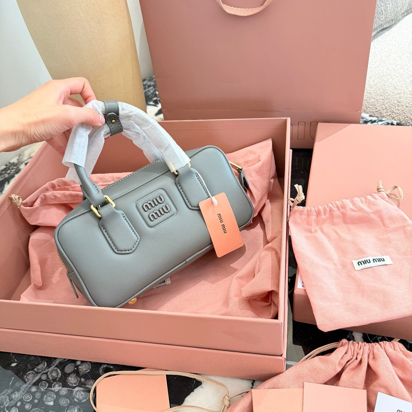 Miu Miu Arcadie Matelasse Bowling Bag