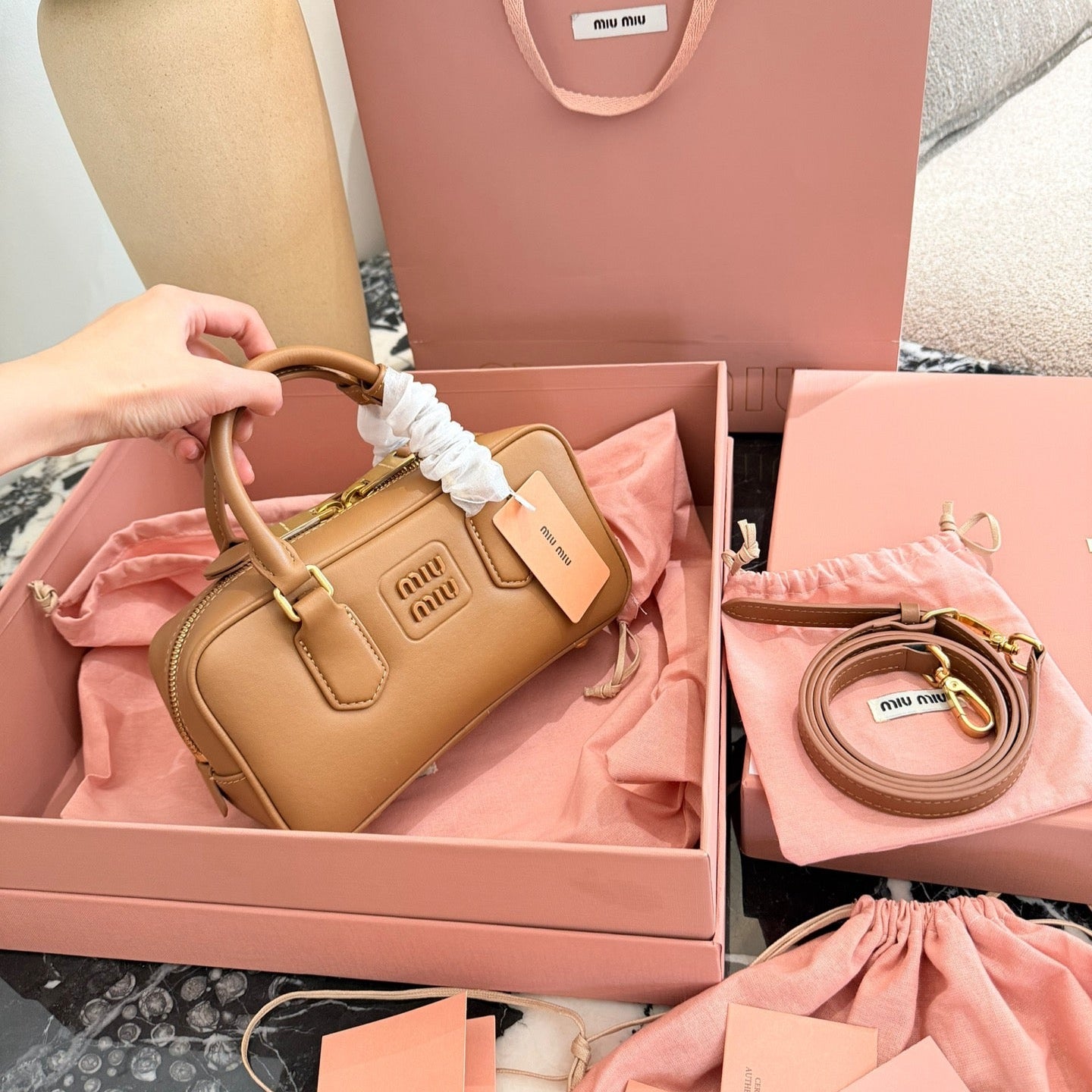 Miu Miu Arcadie Matelasse Bowling Bag