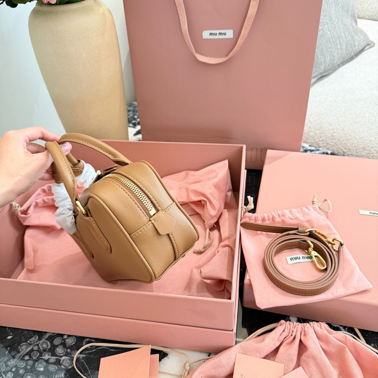 Miu Miu Arcadie Matelasse Bowling Bag