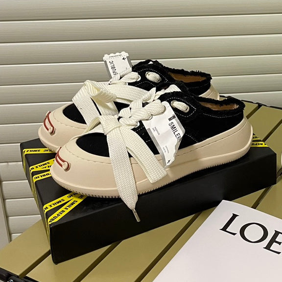New couple's style platform canvas shoes