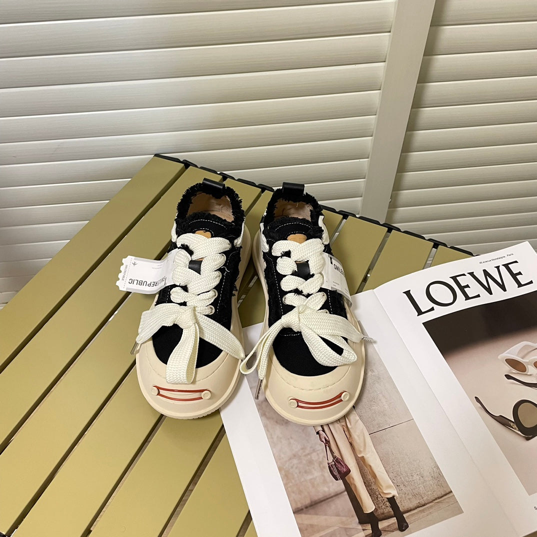 New couple's style platform canvas shoes