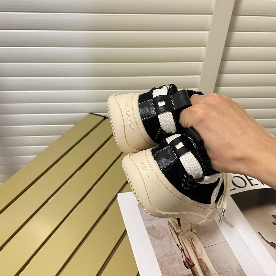 New couple's style platform canvas shoes