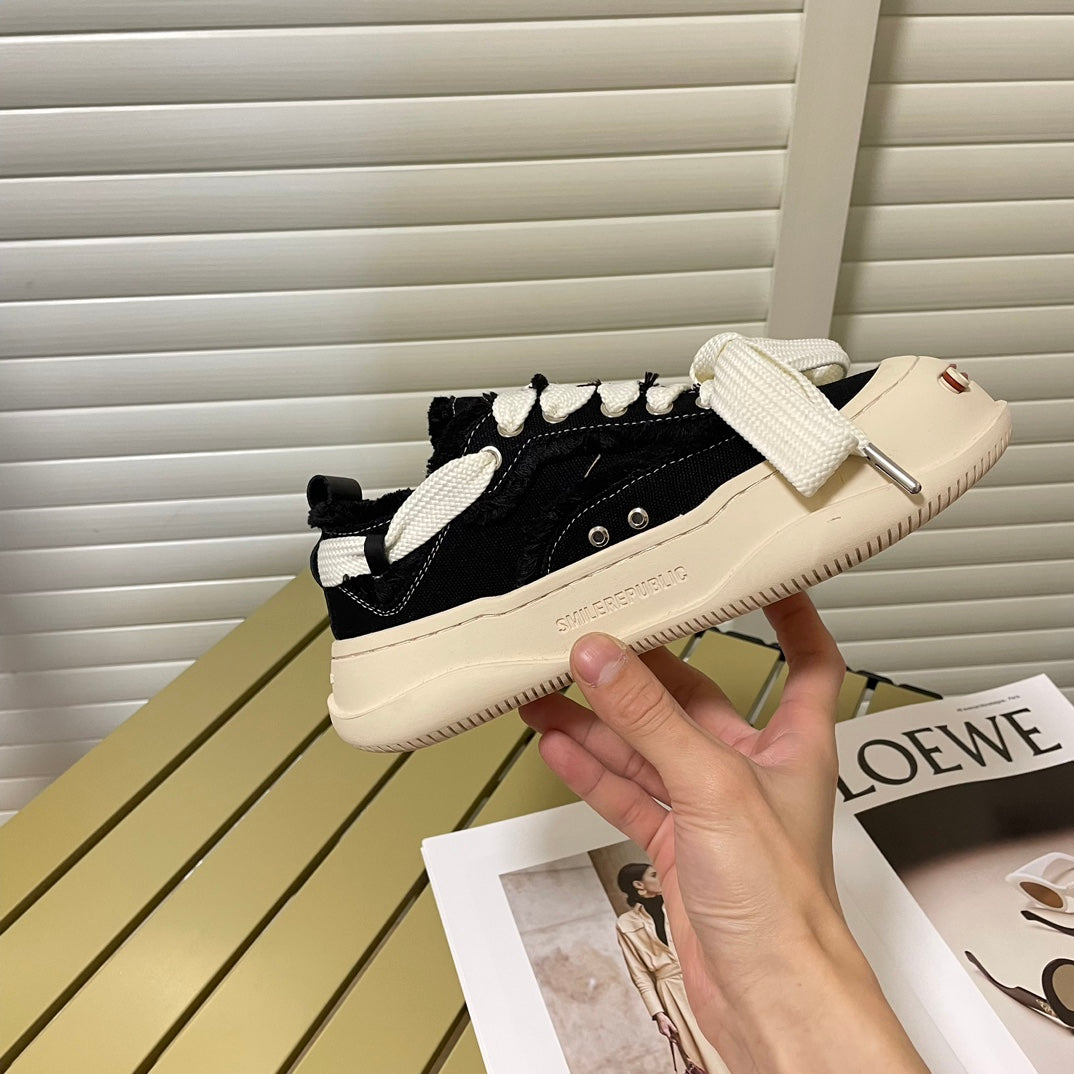 New couple's style platform canvas shoes