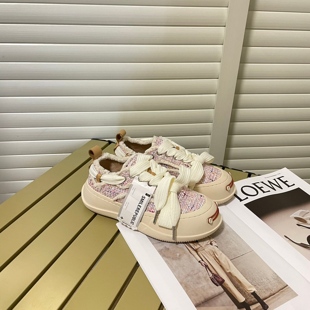 New couple's style platform canvas shoes