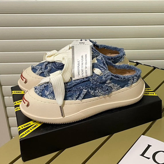 New couple's style platform canvas shoes