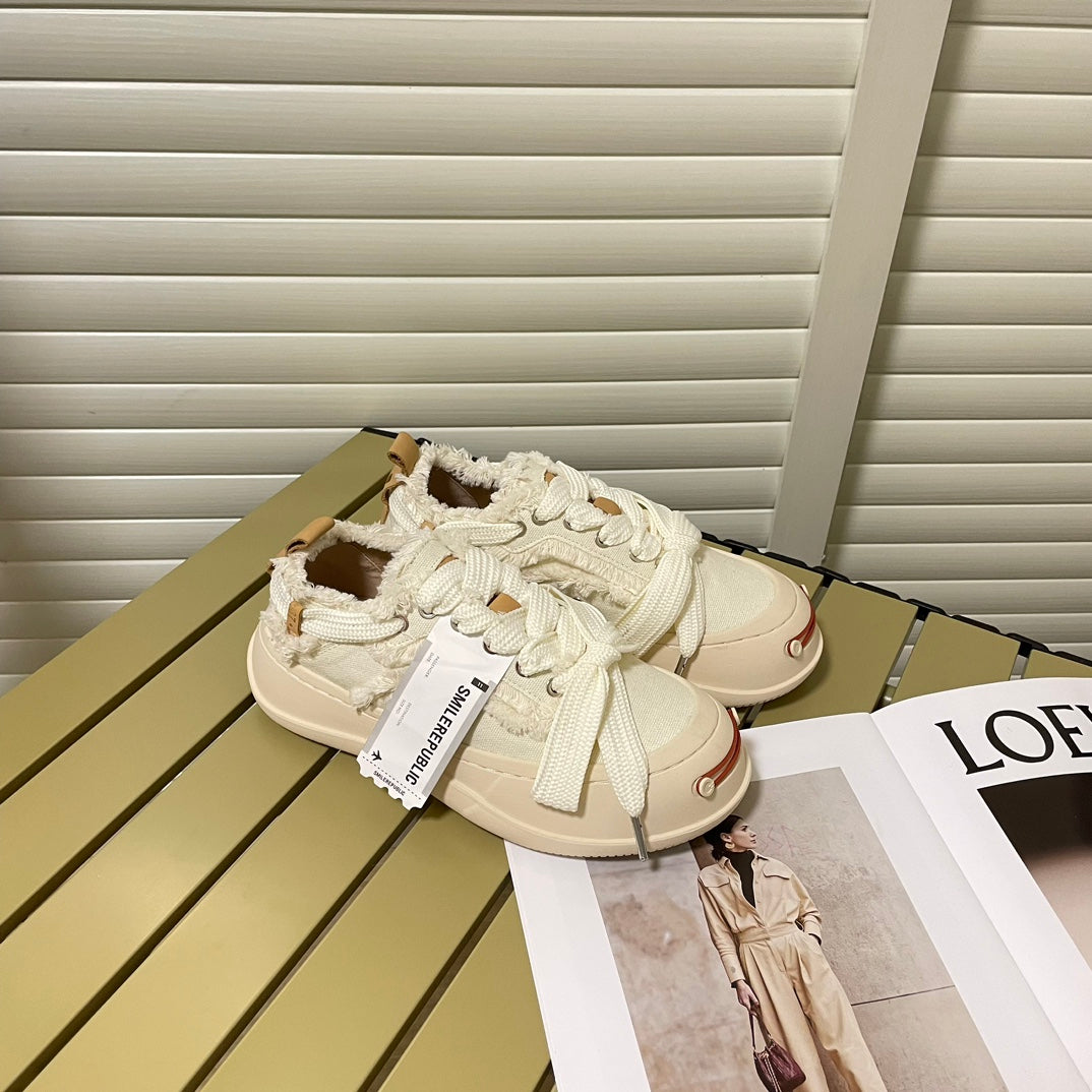 New couple's style platform canvas shoes
