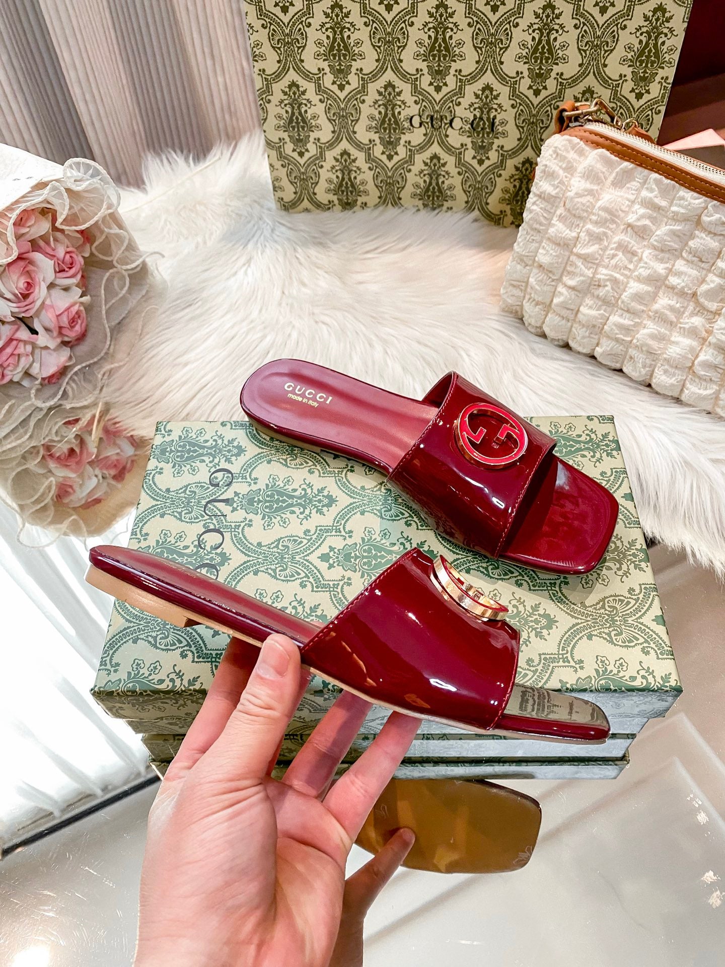 New style chunky-heeled slippers
