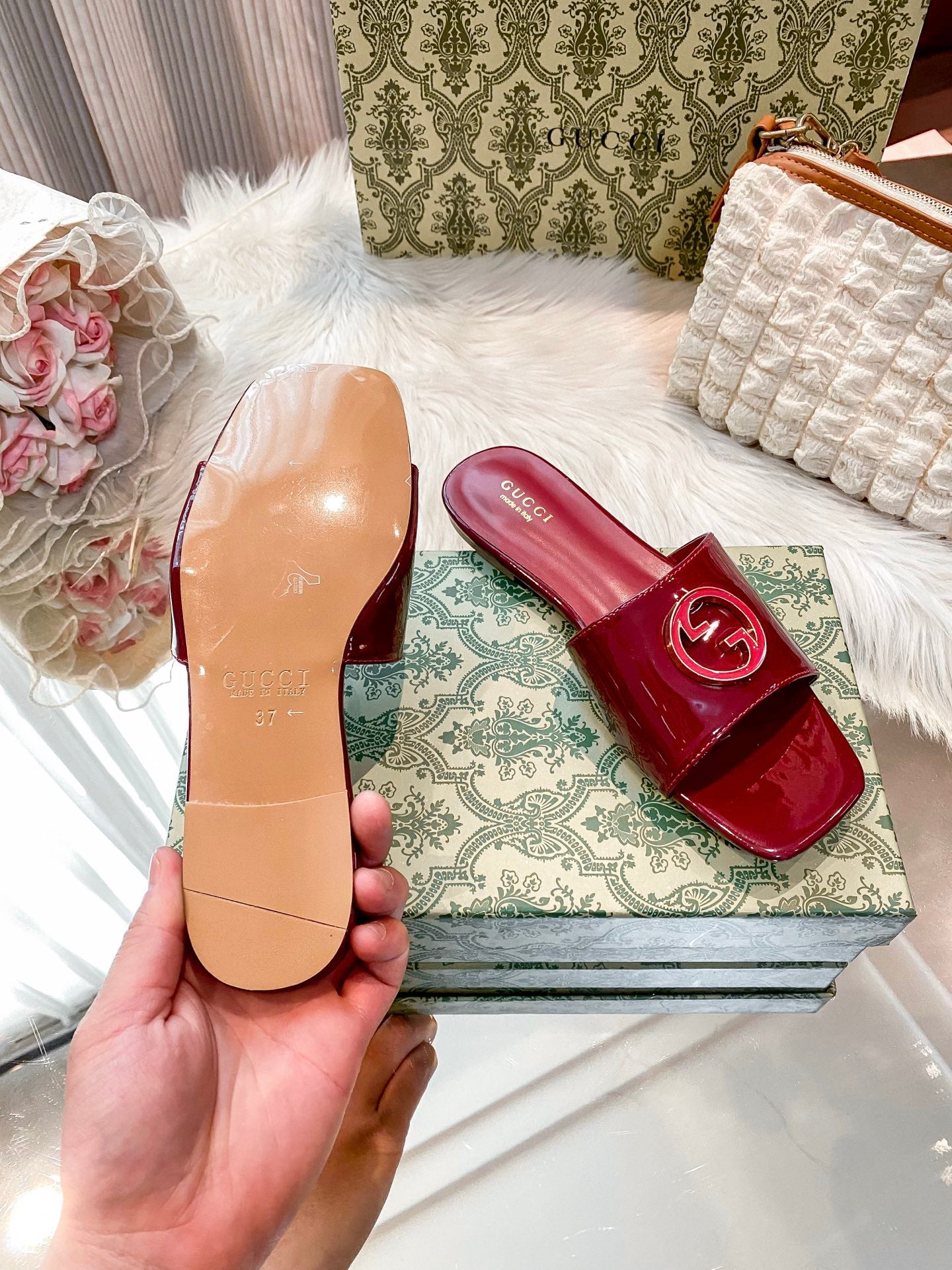 New style chunky-heeled slippers