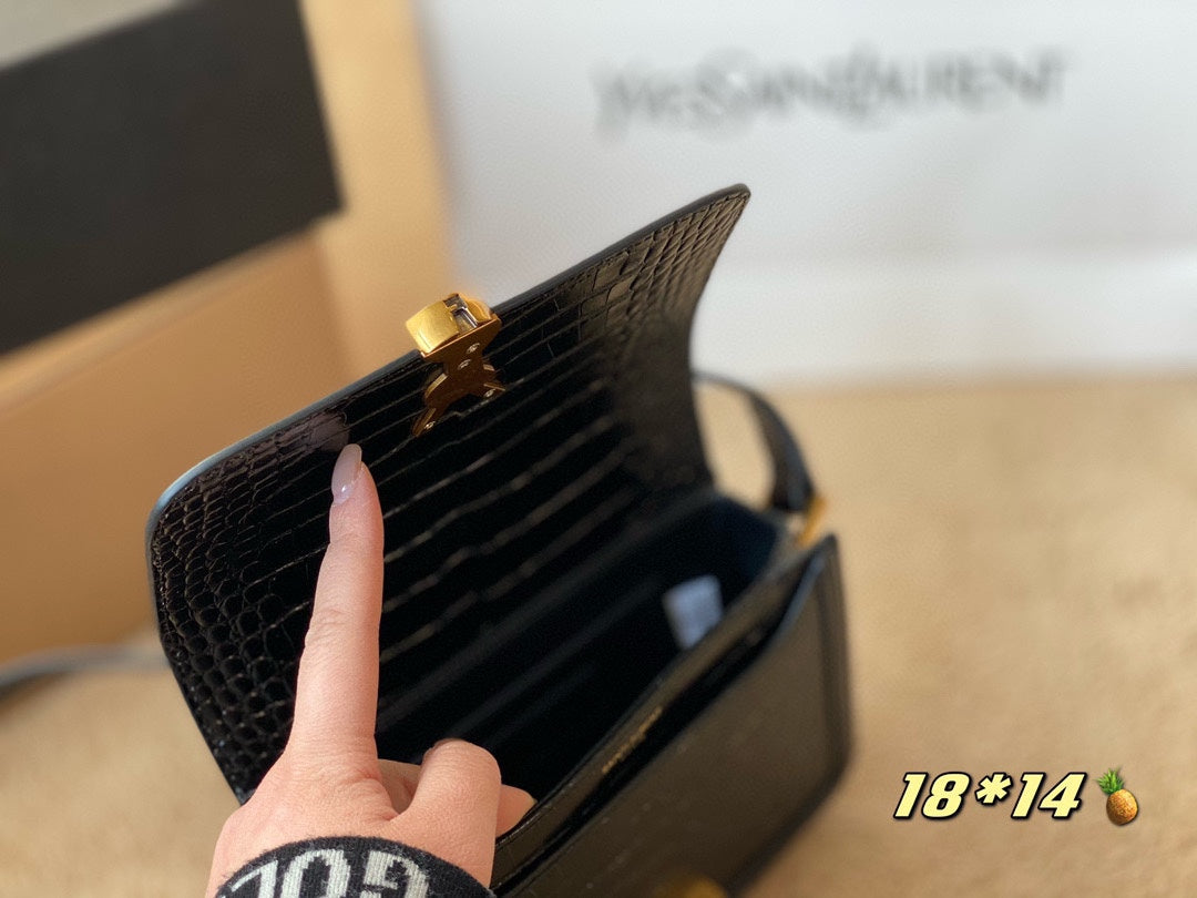 Crocodile print tofu bag