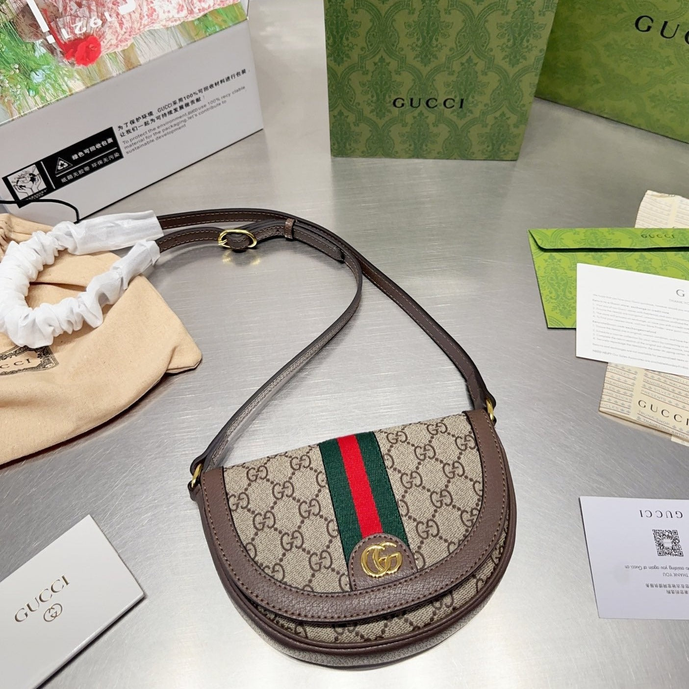 GG Ophid Horseshoe Bag